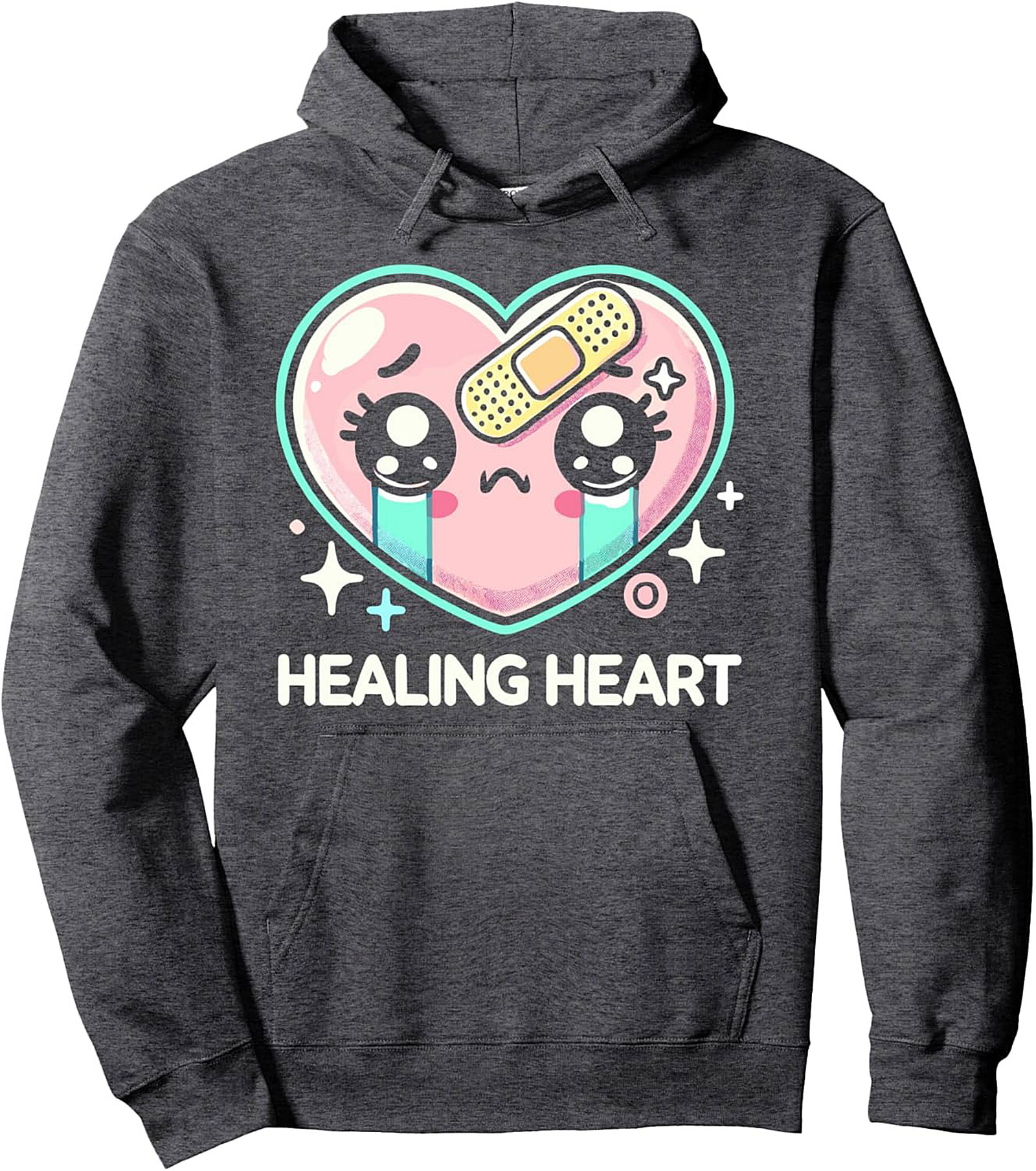 Healing Heart Pullover Hoodie Kawaii Self-Care Graphic