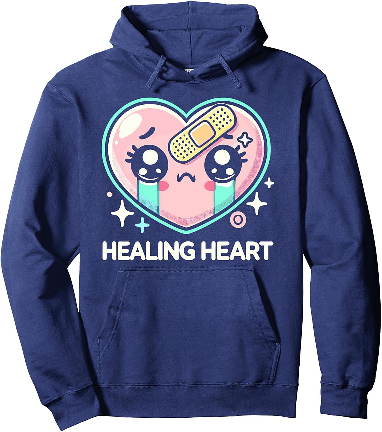 Healing Heart Pullover Hoodie Kawaii Self-Care Graphic