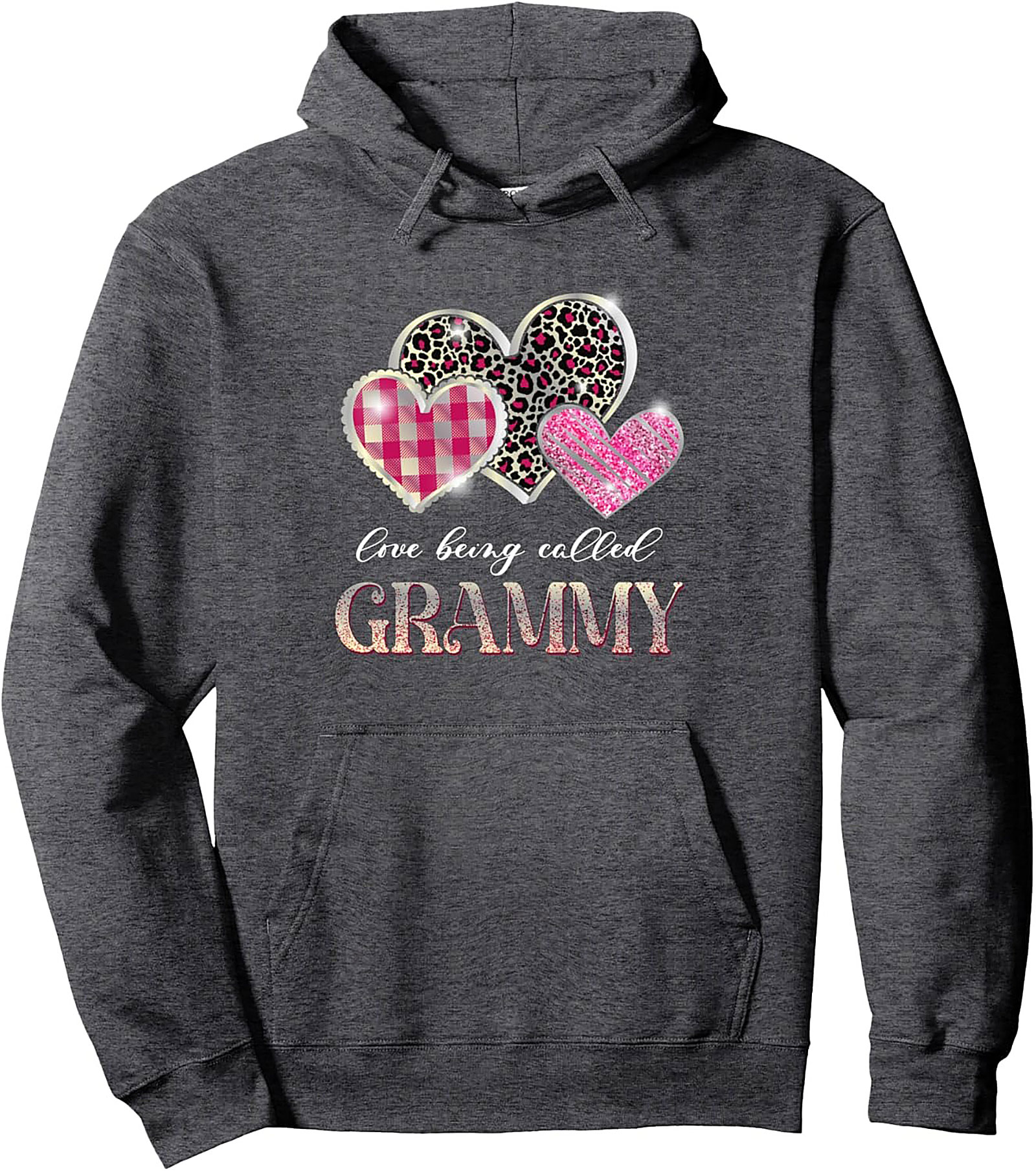 Grammy Pullover Hoodie Leopard Heart Graphic Gift