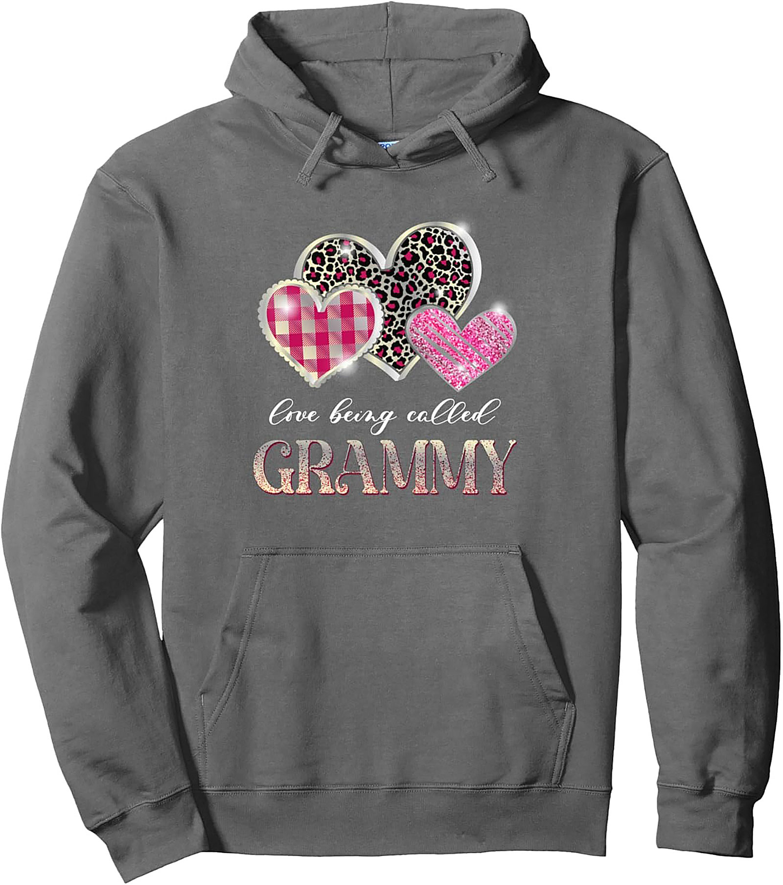 Grammy Pullover Hoodie Leopard Heart Graphic Gift