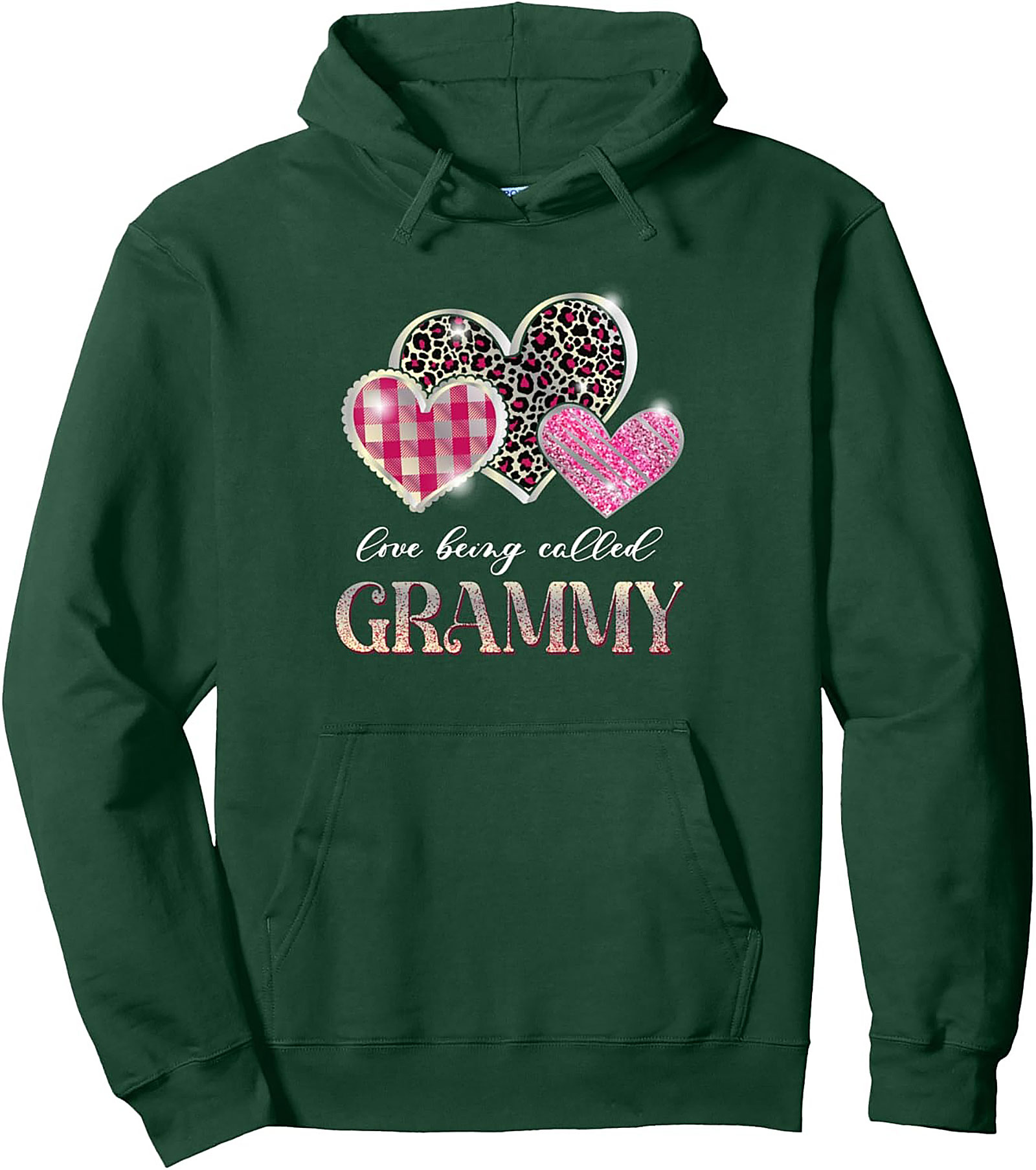 Grammy Pullover Hoodie Leopard Heart Graphic Gift