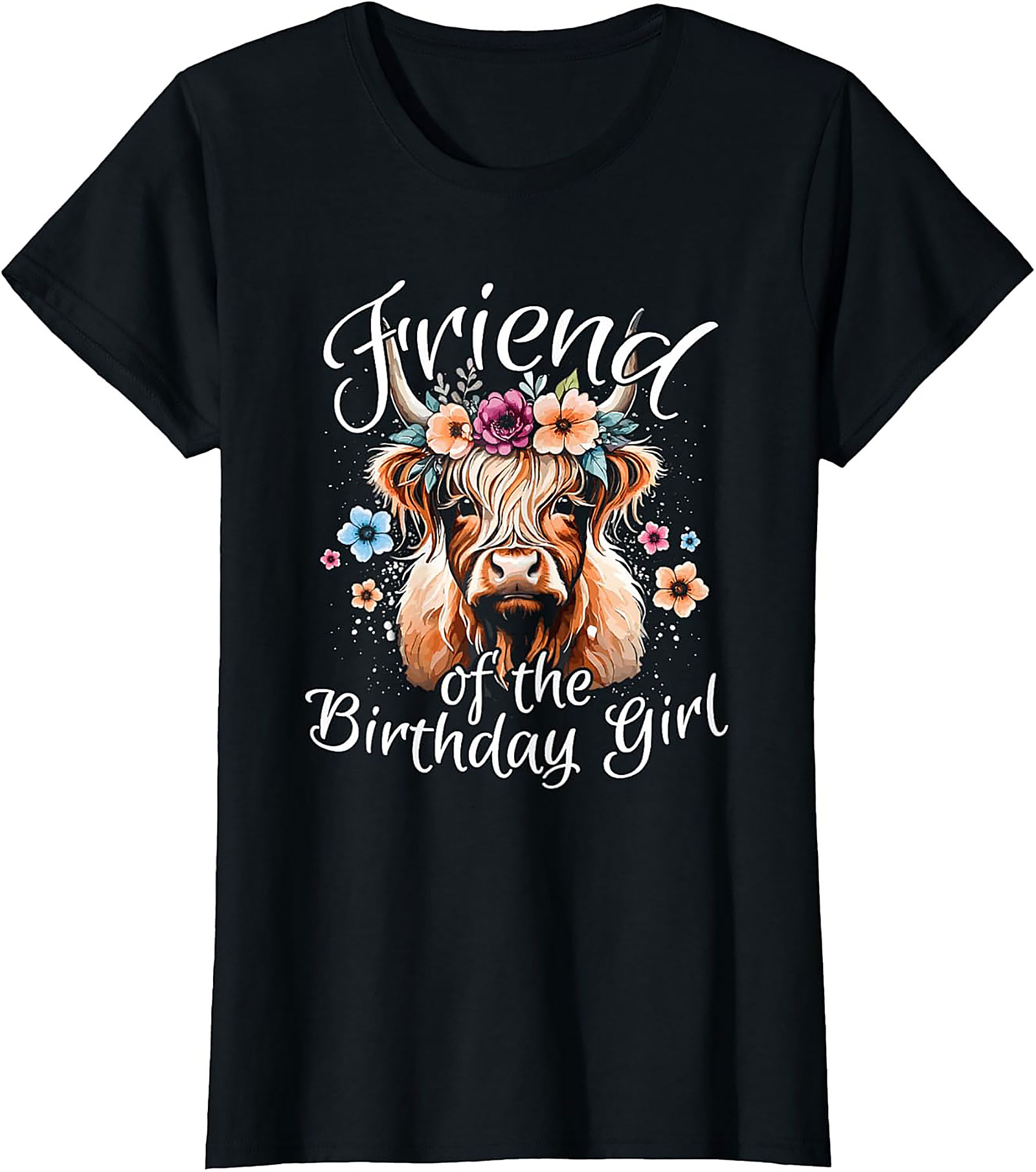 Cute Highland Cow Birthday T-Shirt | Friend Tee Gift