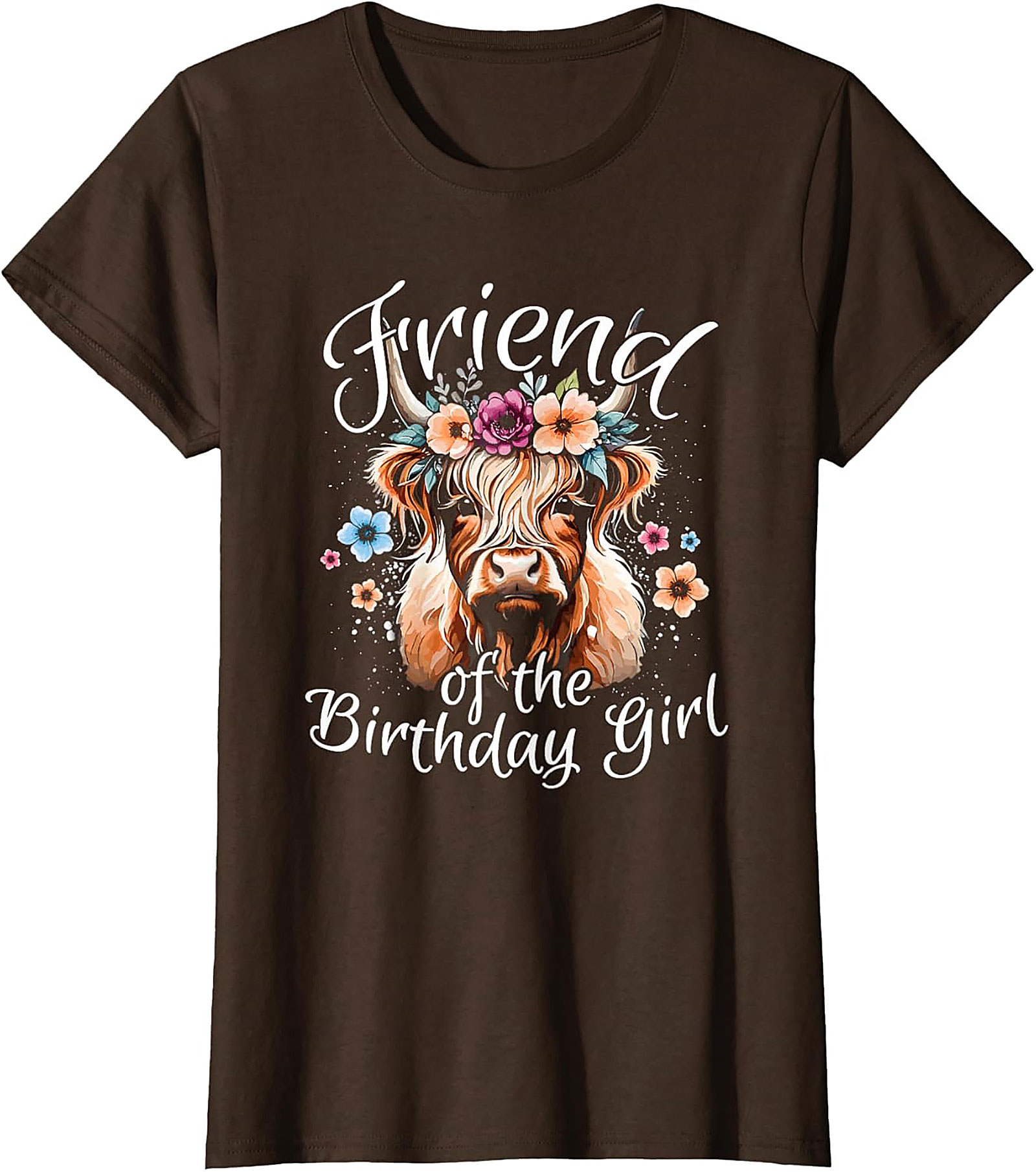 Cute Highland Cow Birthday T-Shirt | Friend Tee Gift