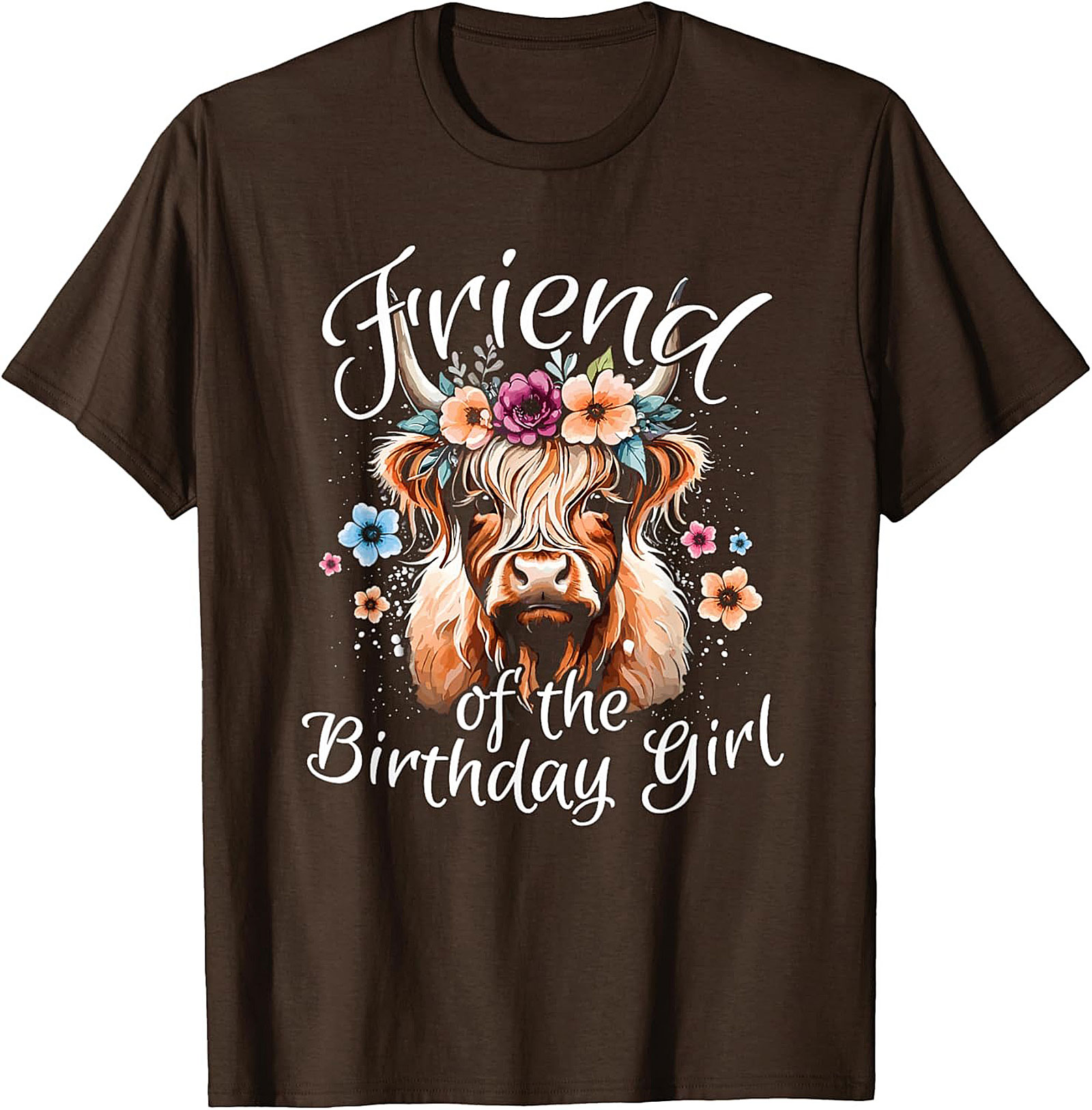 Cute Highland Cow Birthday T-Shirt | Friend Tee Gift
