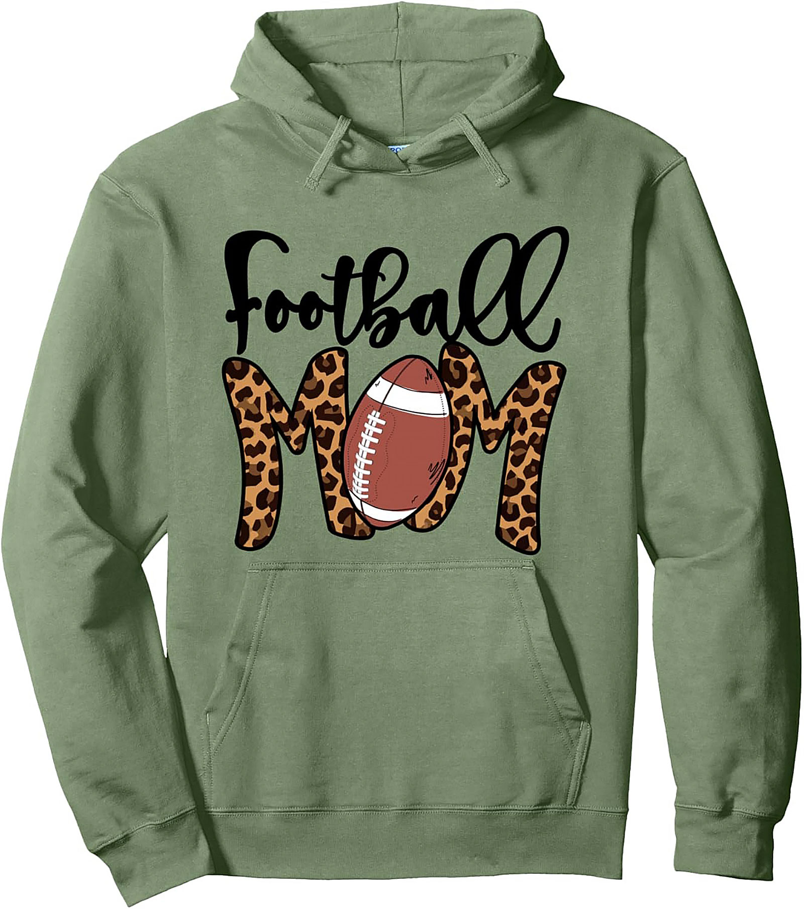 Football Mom Pullover Hoodie Leopard Print Game Day Wear
