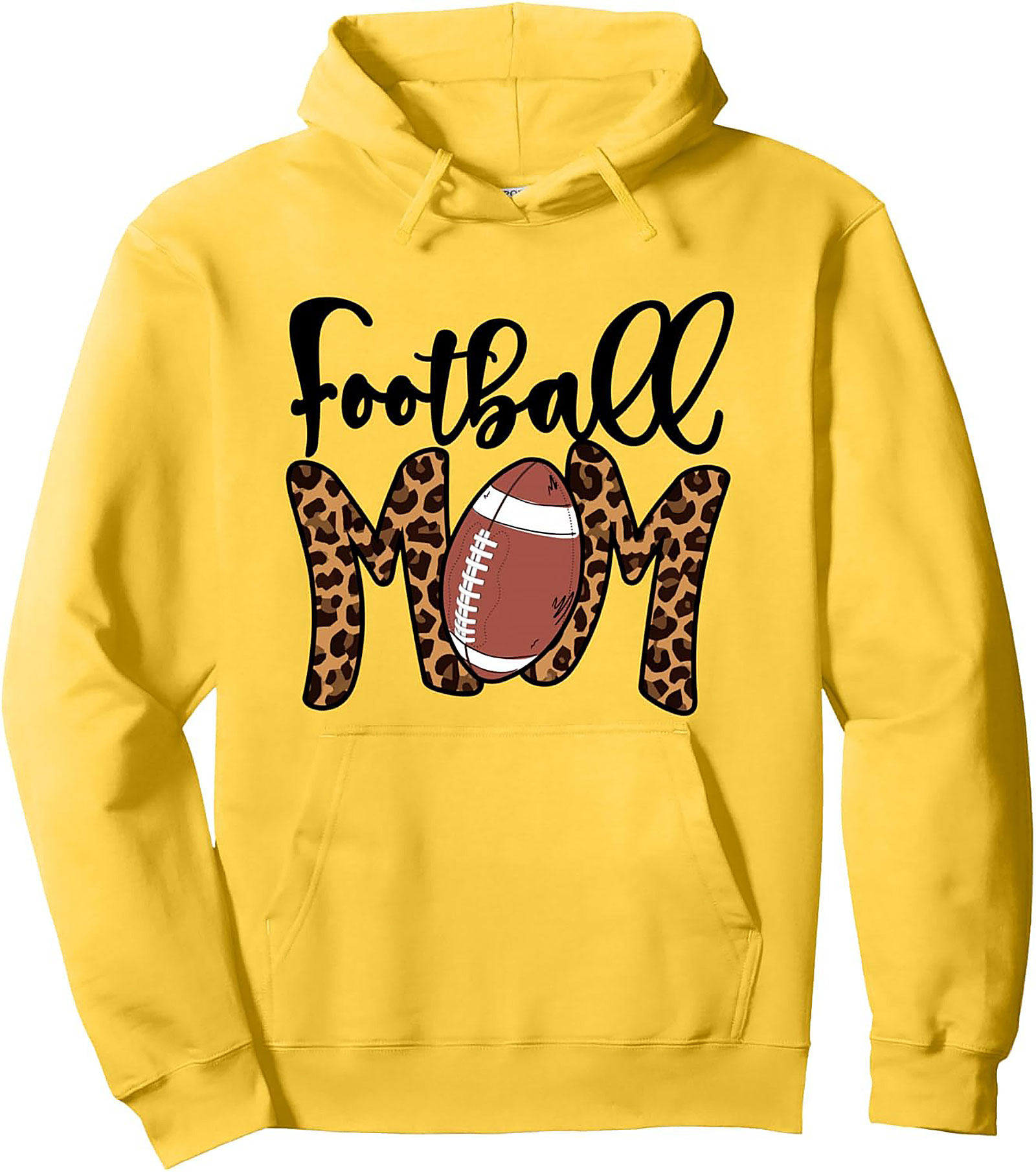 Football Mom Pullover Hoodie Leopard Print Game Day Wear