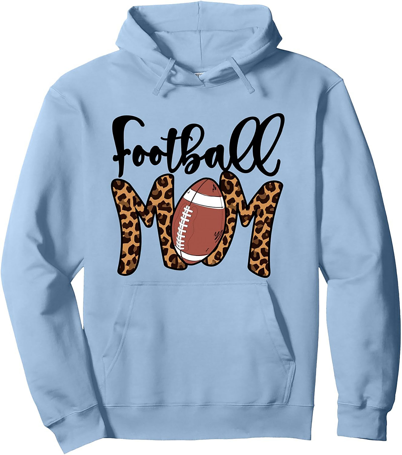 Football Mom Pullover Hoodie Leopard Print Game Day Wear