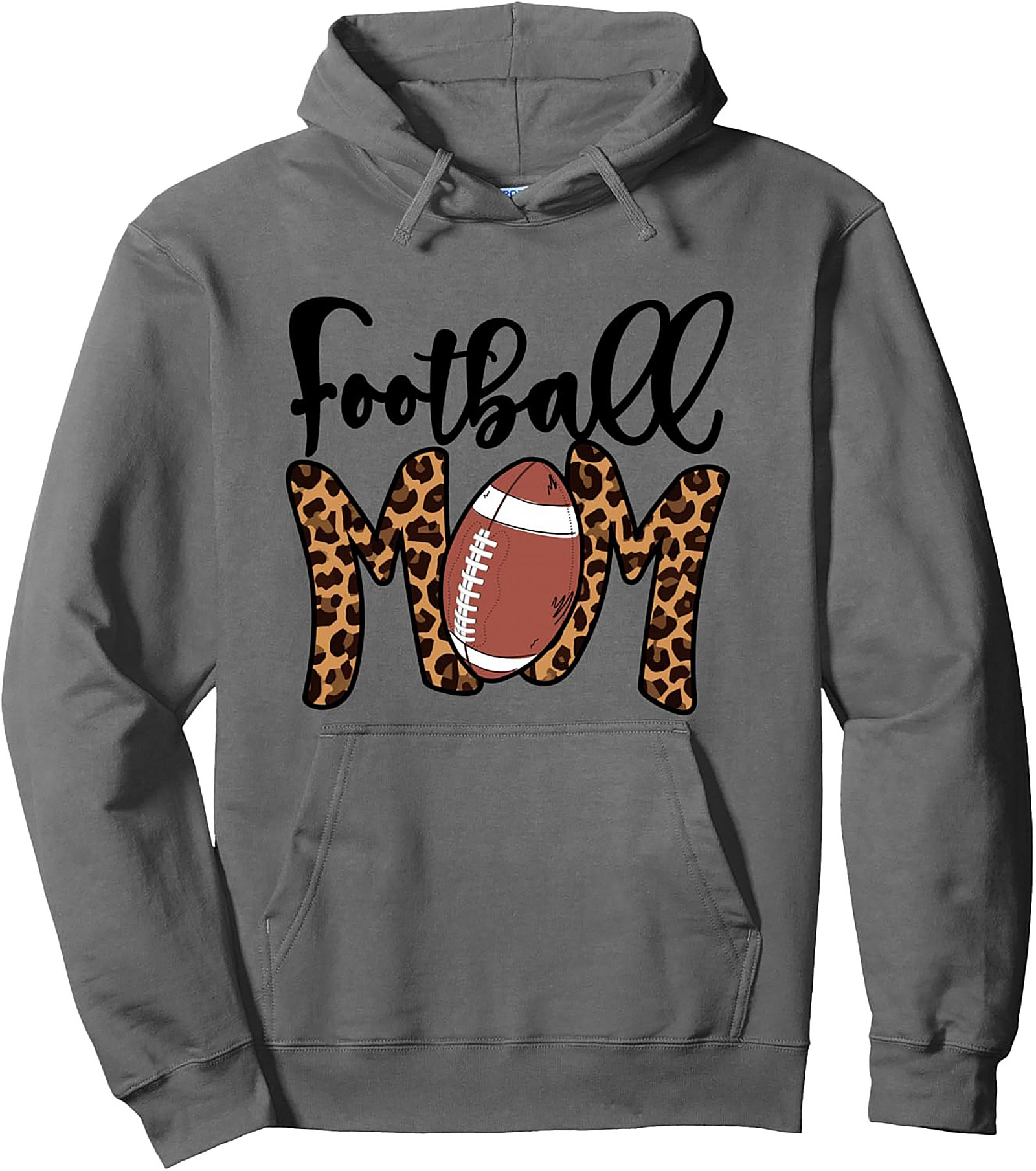 Football Mom Pullover Hoodie Leopard Print Game Day Wear