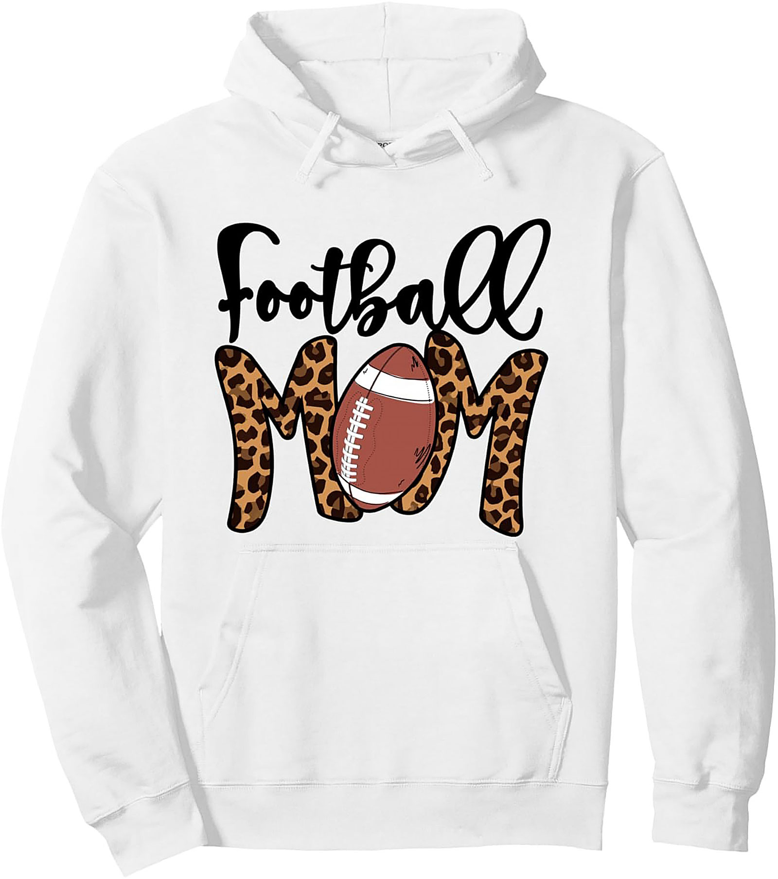 Football Mom Pullover Hoodie Leopard Print Game Day Wear