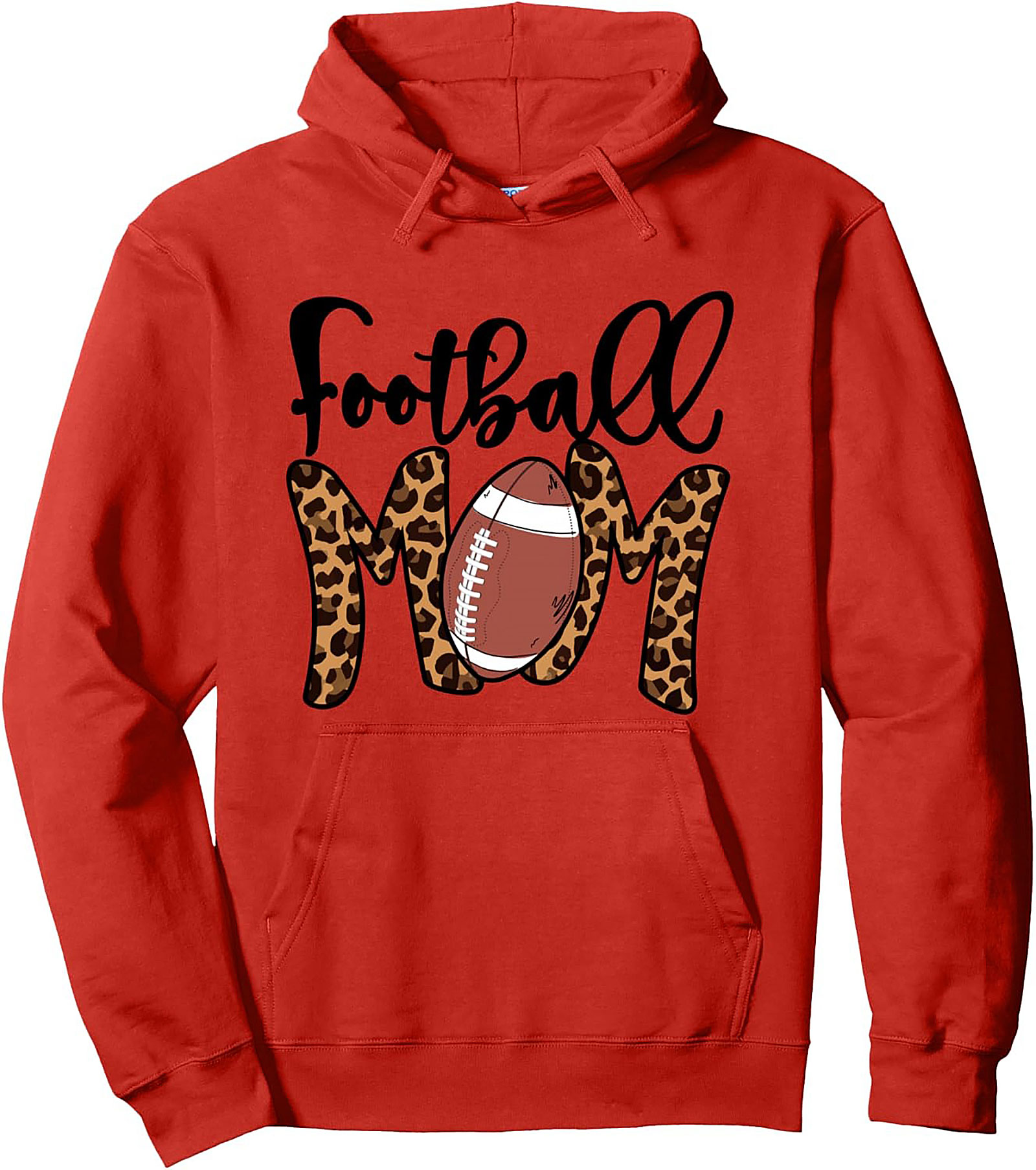 Football Mom Pullover Hoodie Leopard Print Game Day Wear