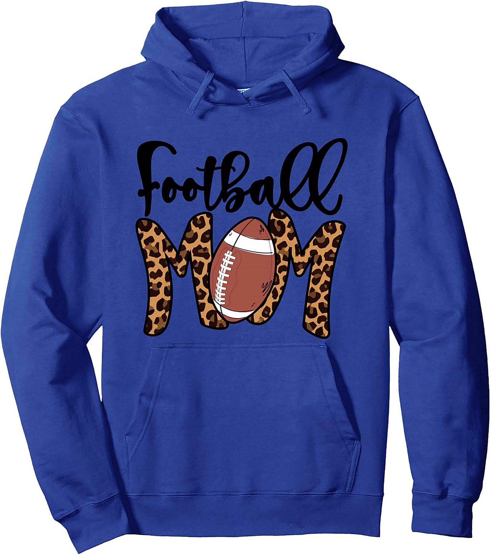 Football Mom Pullover Hoodie Leopard Print Game Day Wear