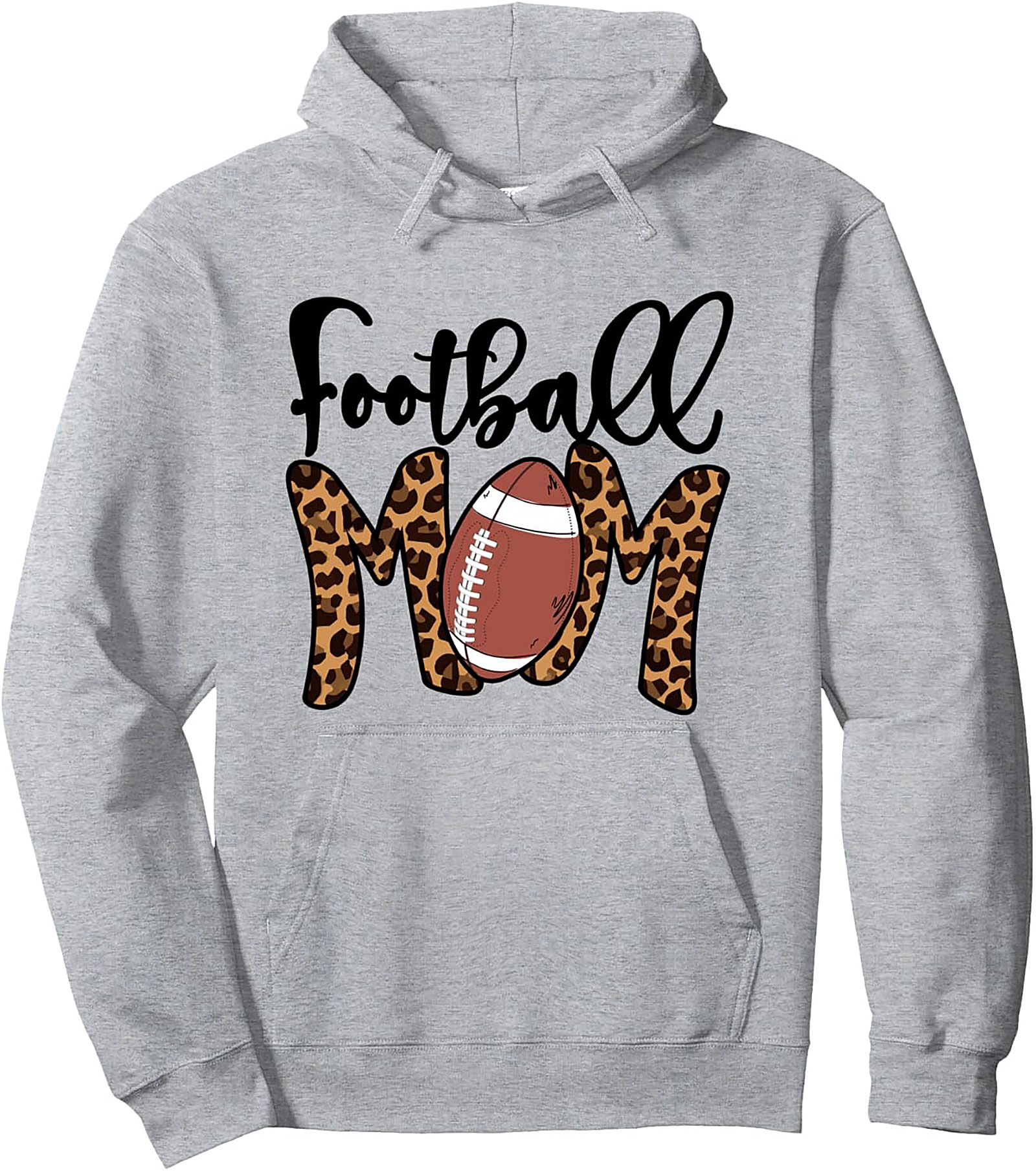 Football Mom Pullover Hoodie Leopard Print Game Day Wear