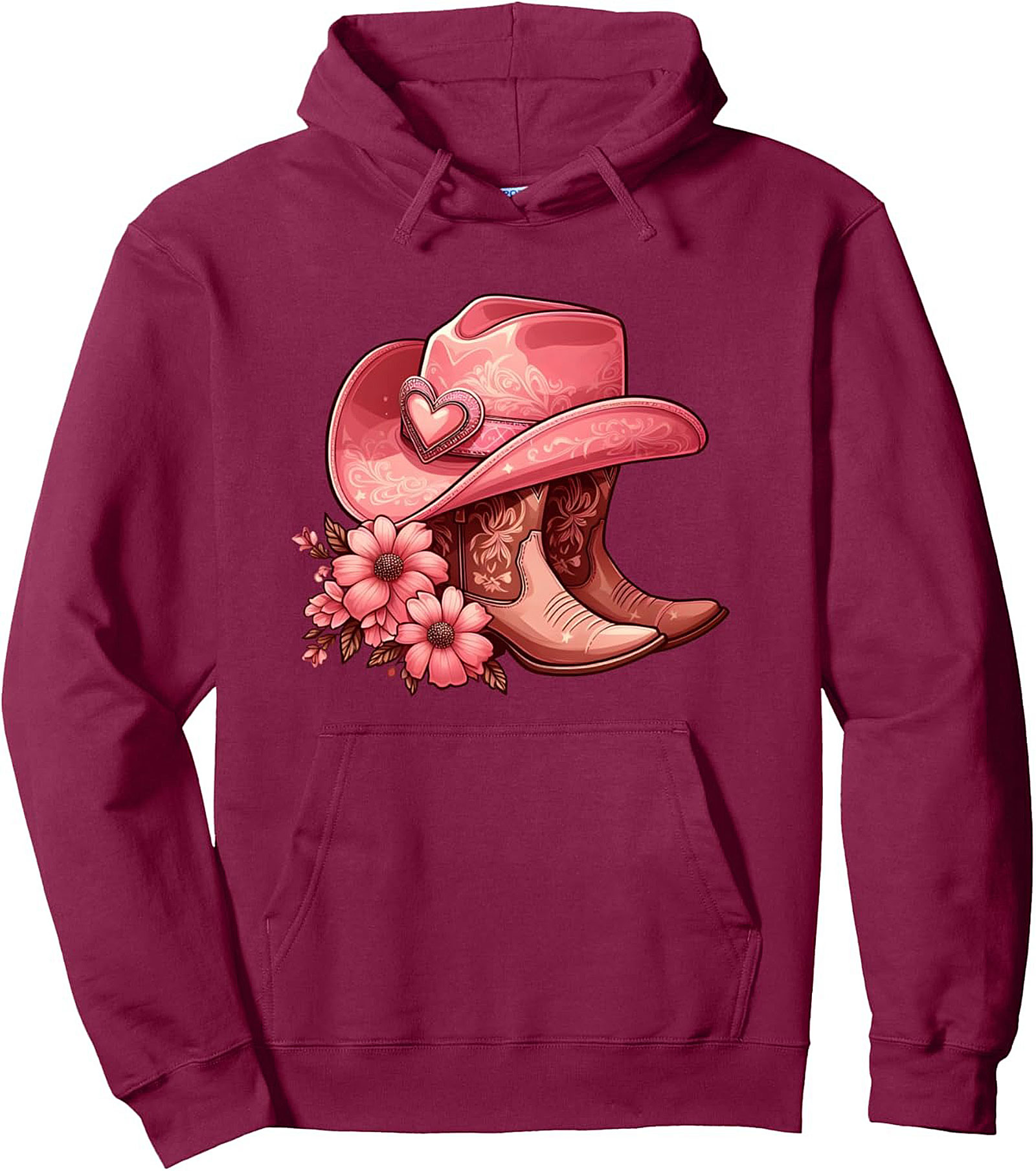 Pink Western Cowgirl Pullover Hoodie Cozy & Giftable