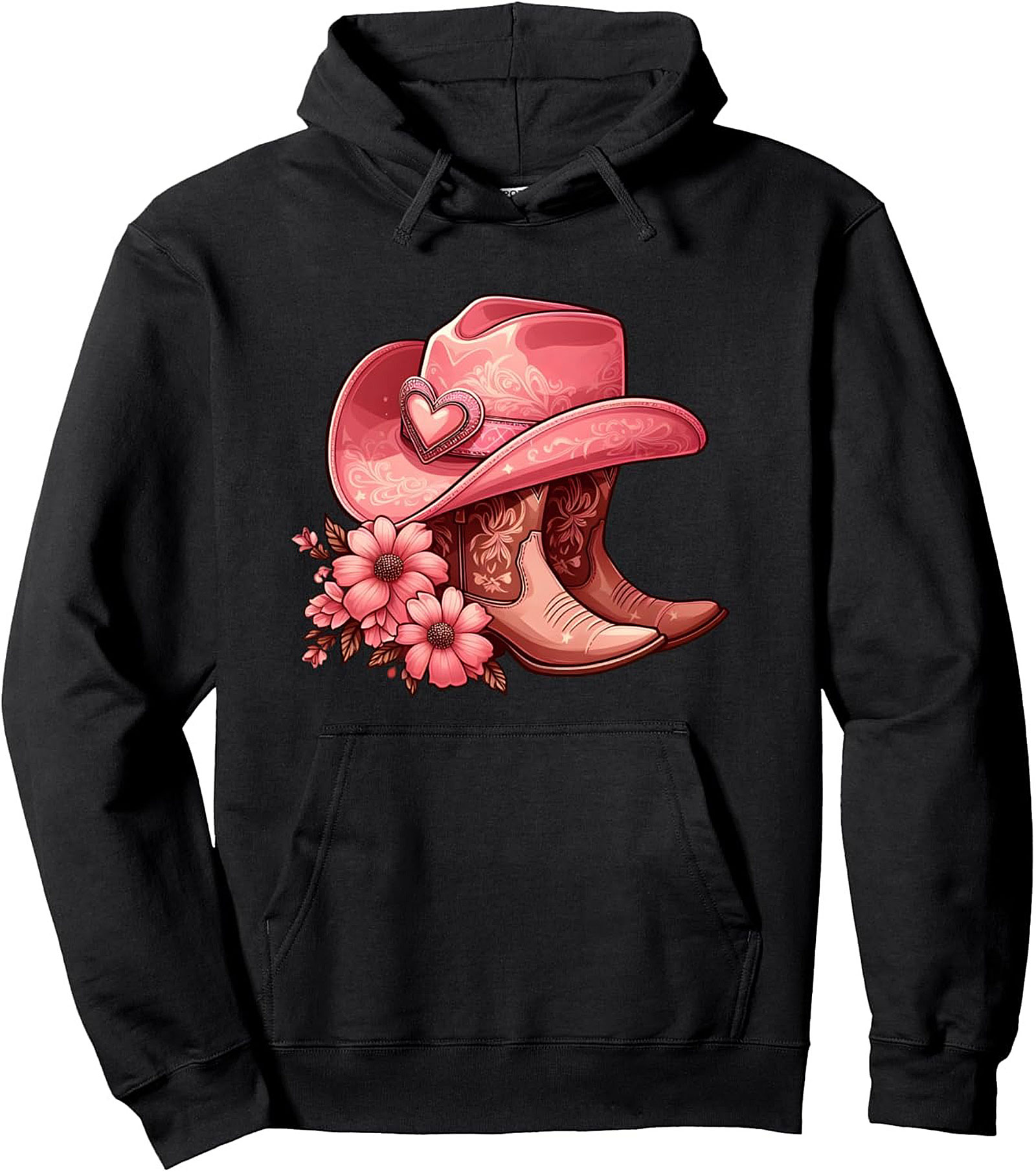 Pink Western Cowgirl Pullover Hoodie Cozy & Giftable