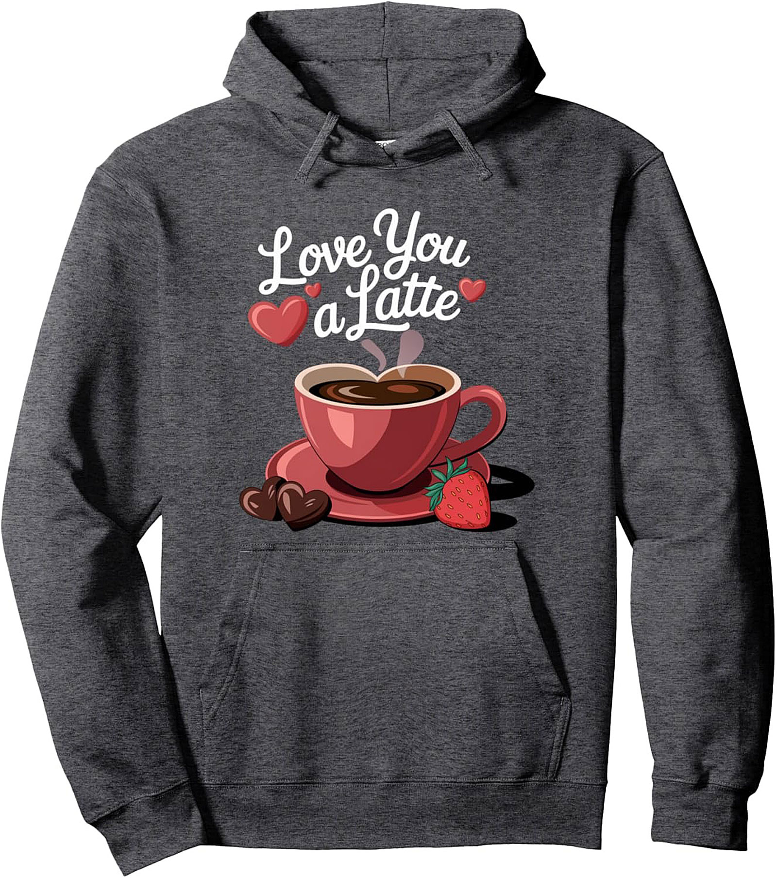 Love You a Latte Coffee Pun Pullover Hoodie  Cozy Gift