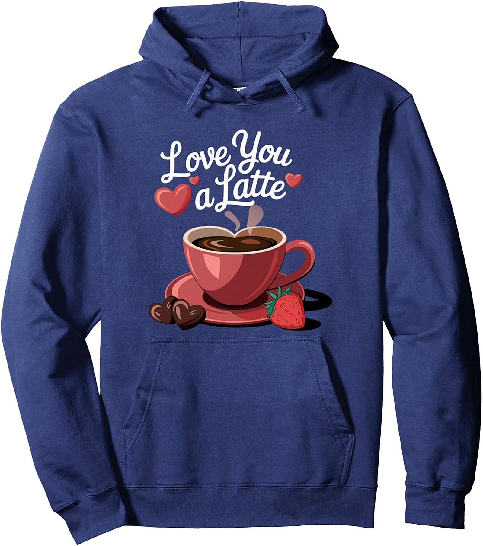 Love You a Latte Coffee Pun Pullover Hoodie  Cozy Gift