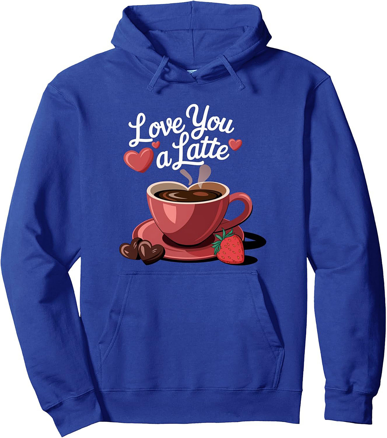 Love You a Latte Coffee Pun Pullover Hoodie  Cozy Gift