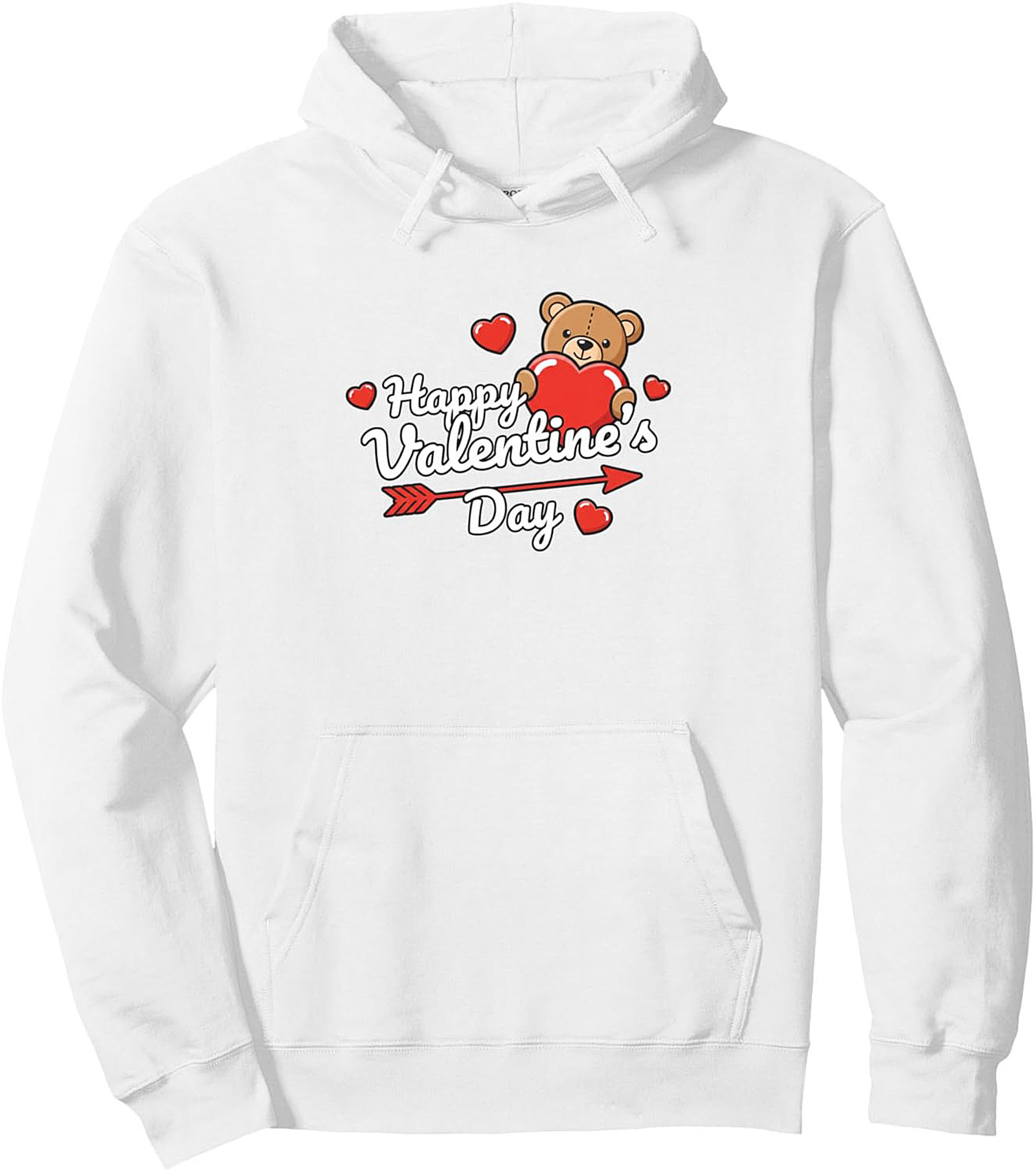 Cute Valentine's Day Teddy Bear Pullover Hoodie Gift