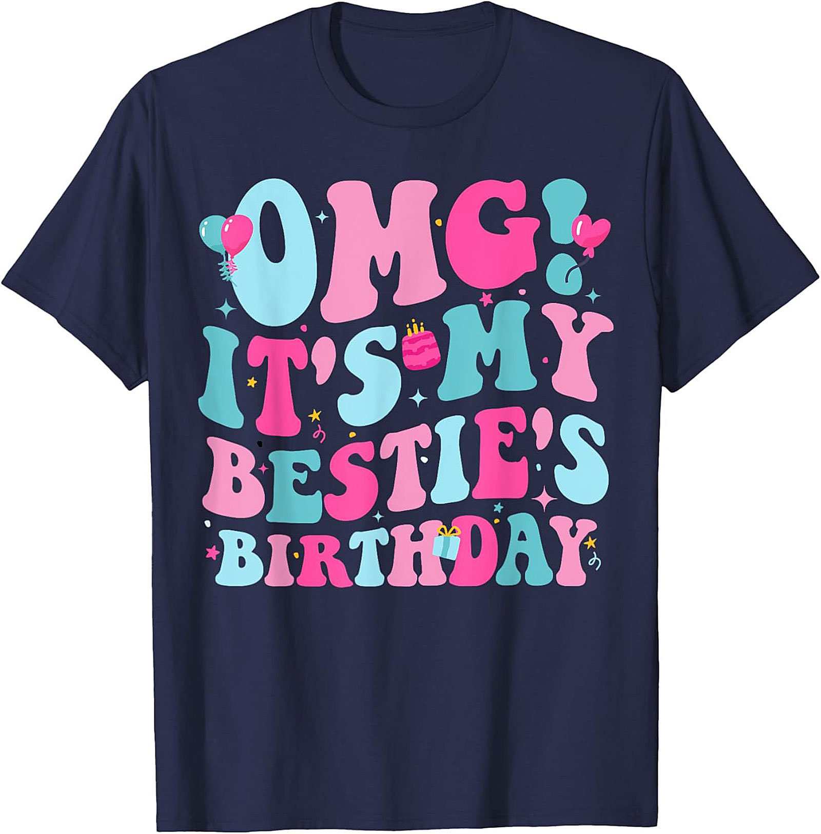 OMG Bestie's Birthday Groovy Graphic Tee | Funny Shirt