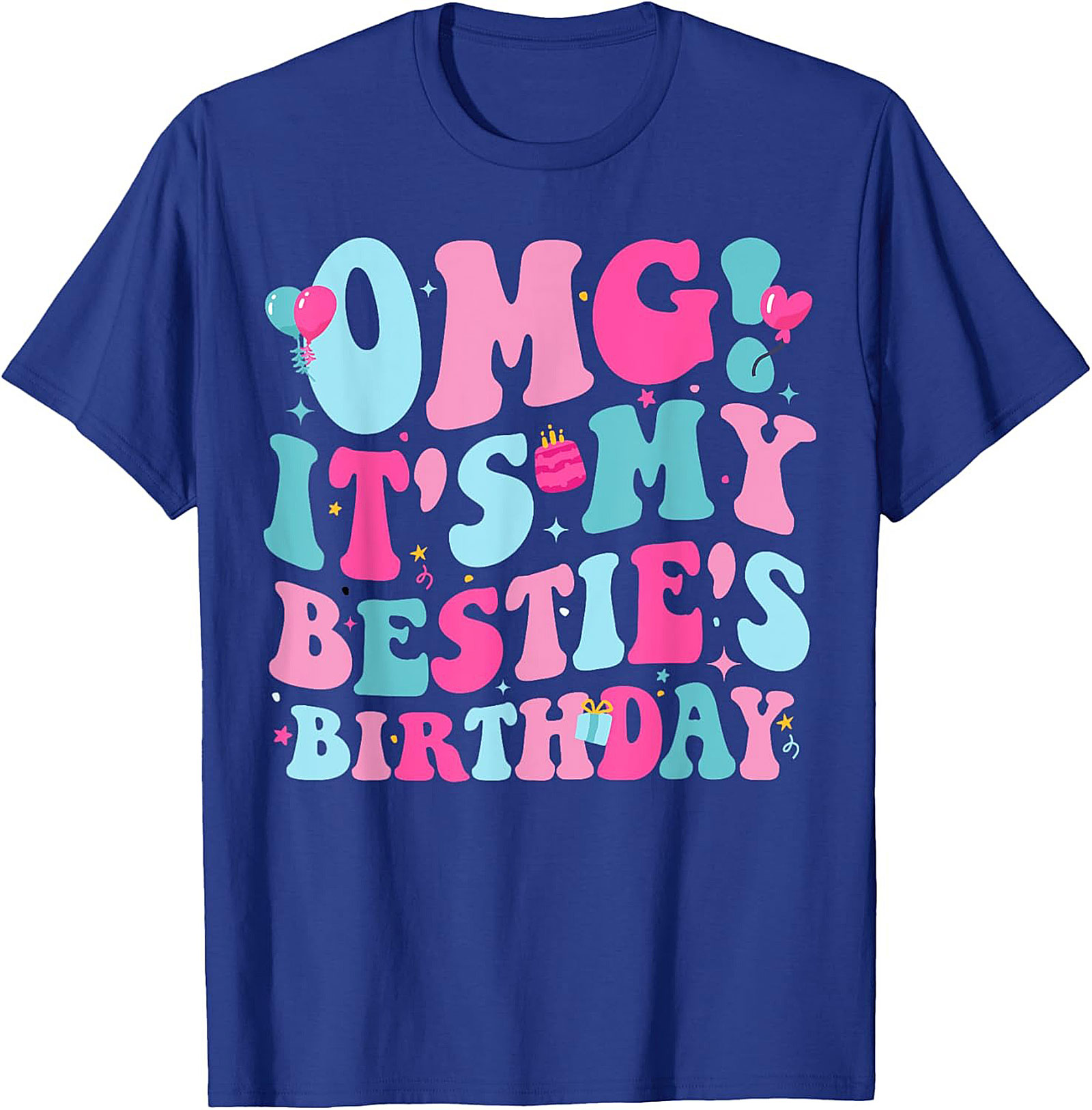 OMG Bestie's Birthday Groovy Graphic Tee | Funny Shirt