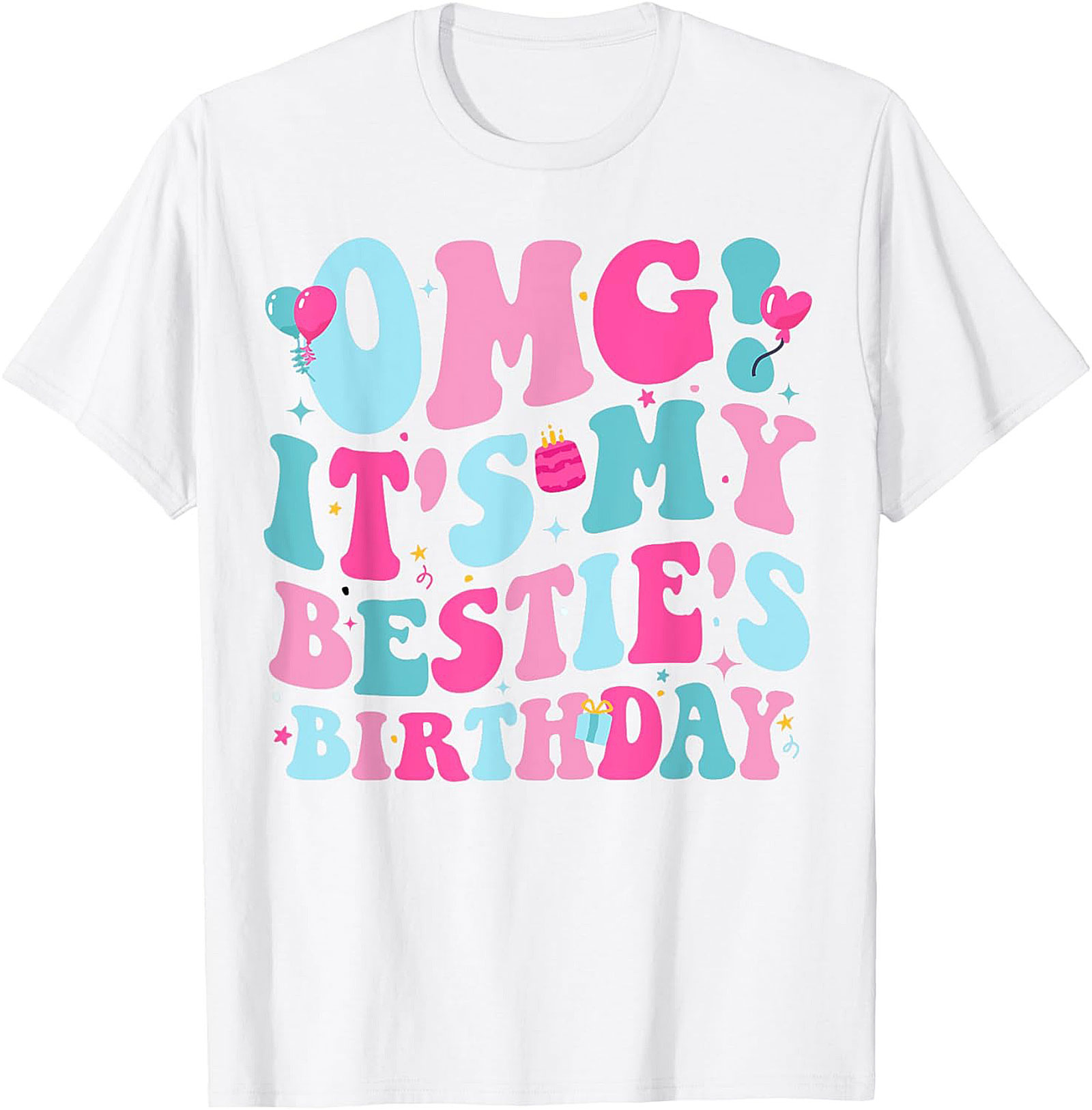 OMG Bestie's Birthday Groovy Graphic Tee | Funny Shirt