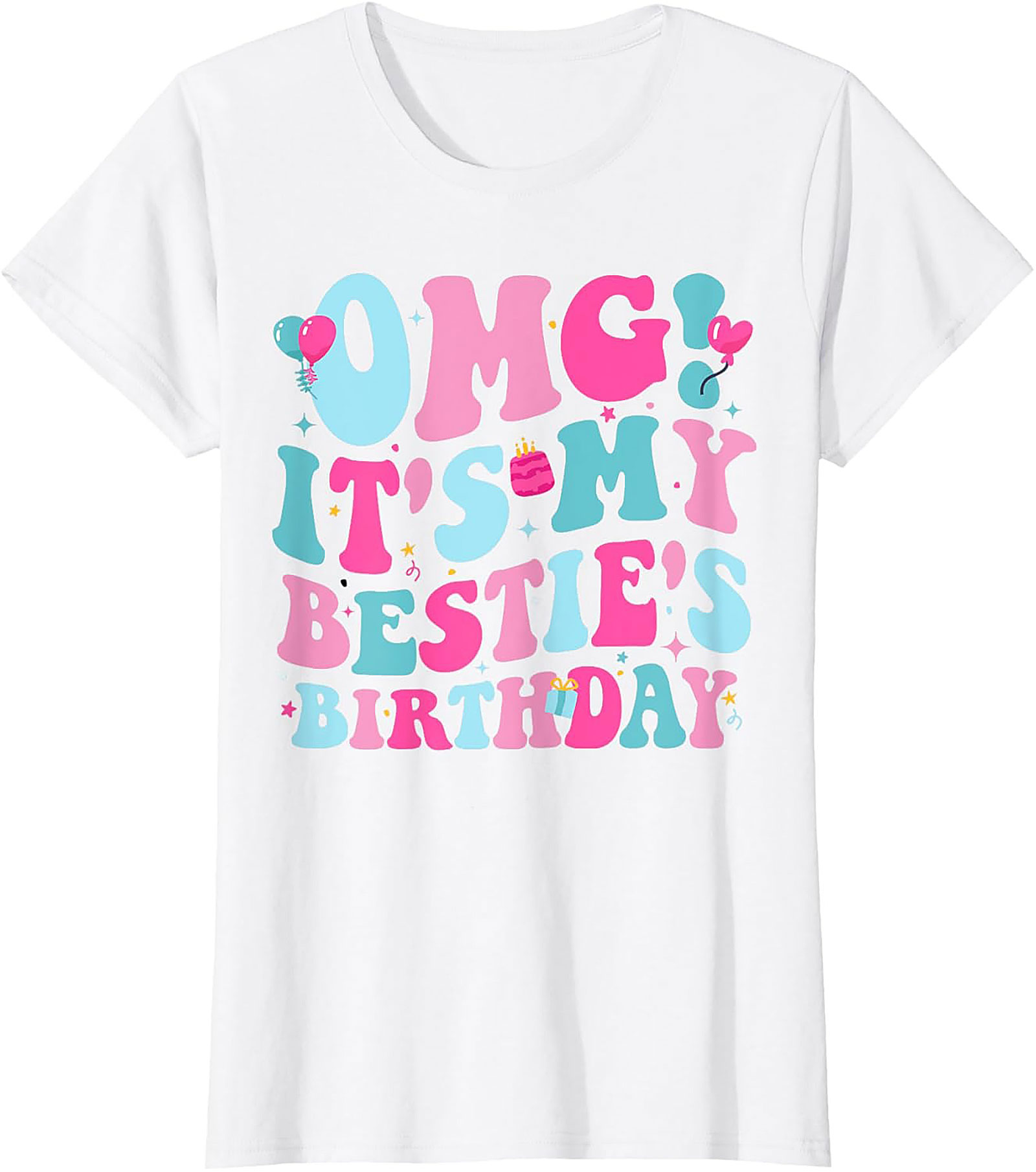 OMG Bestie's Birthday Groovy Graphic Tee | Funny Shirt