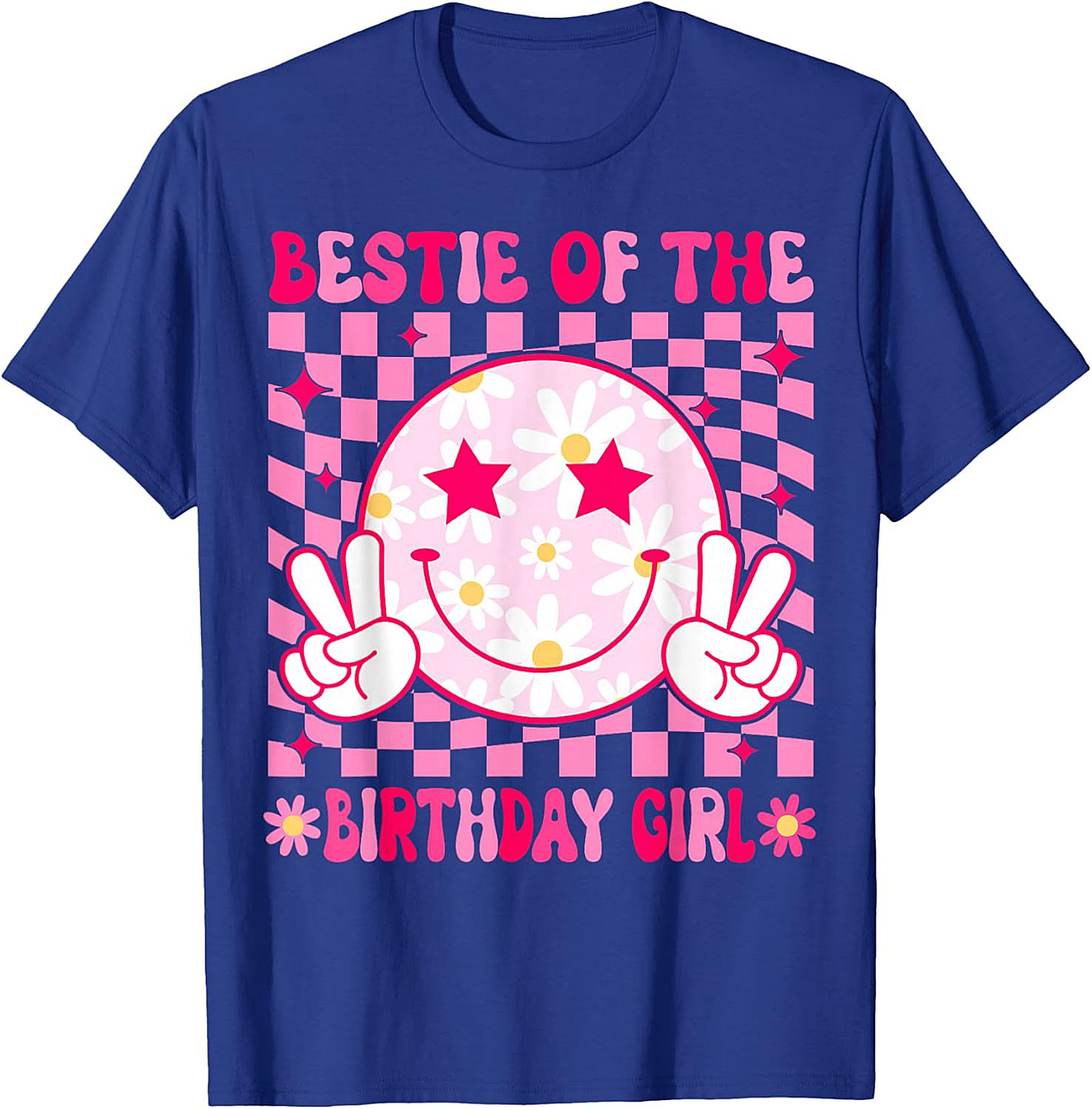 Bestie Birthday Girl T-shirt | Groovy Pink Funny Graphic Tee