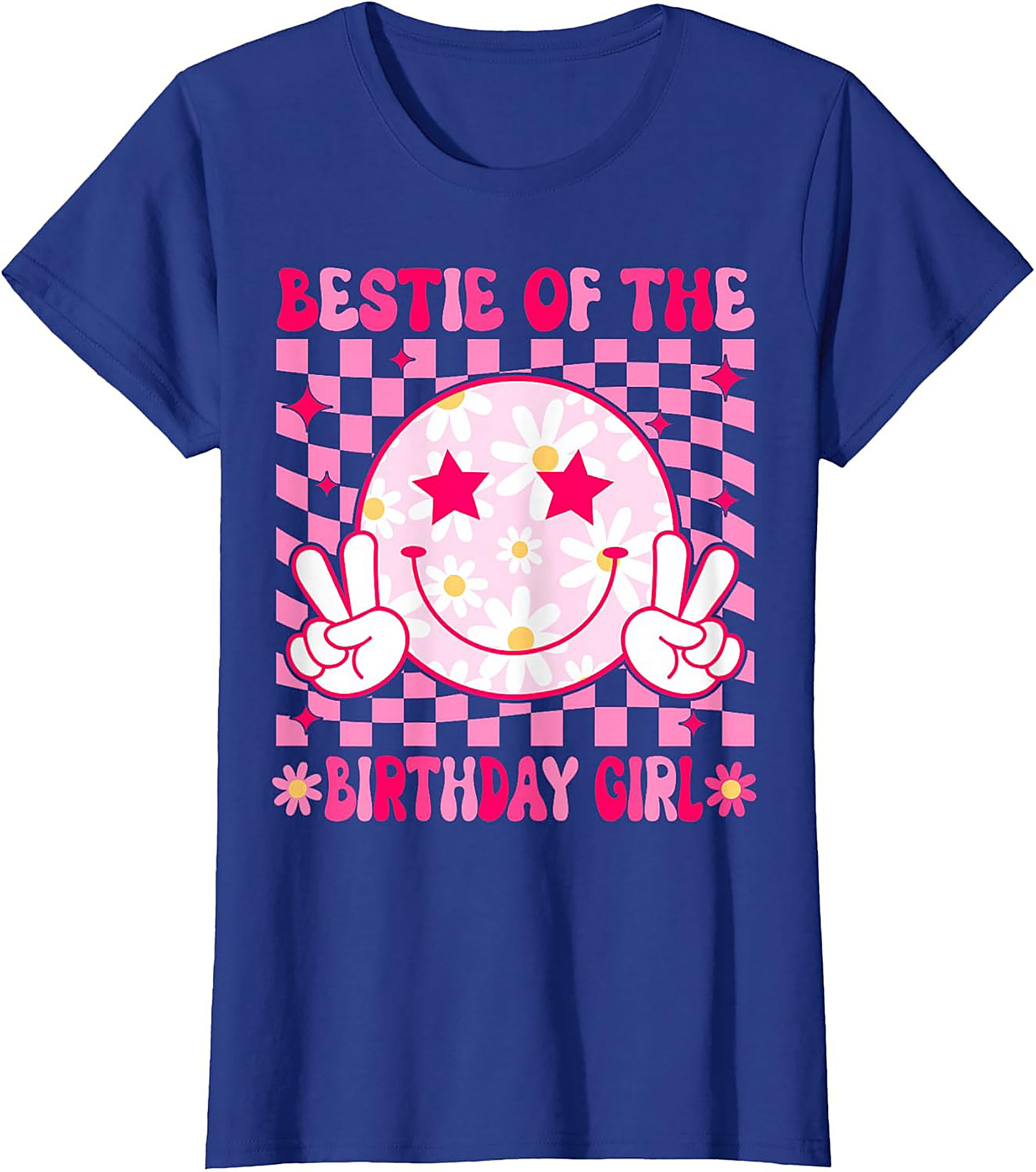 Bestie Birthday Girl T-shirt | Groovy Pink Funny Graphic Tee