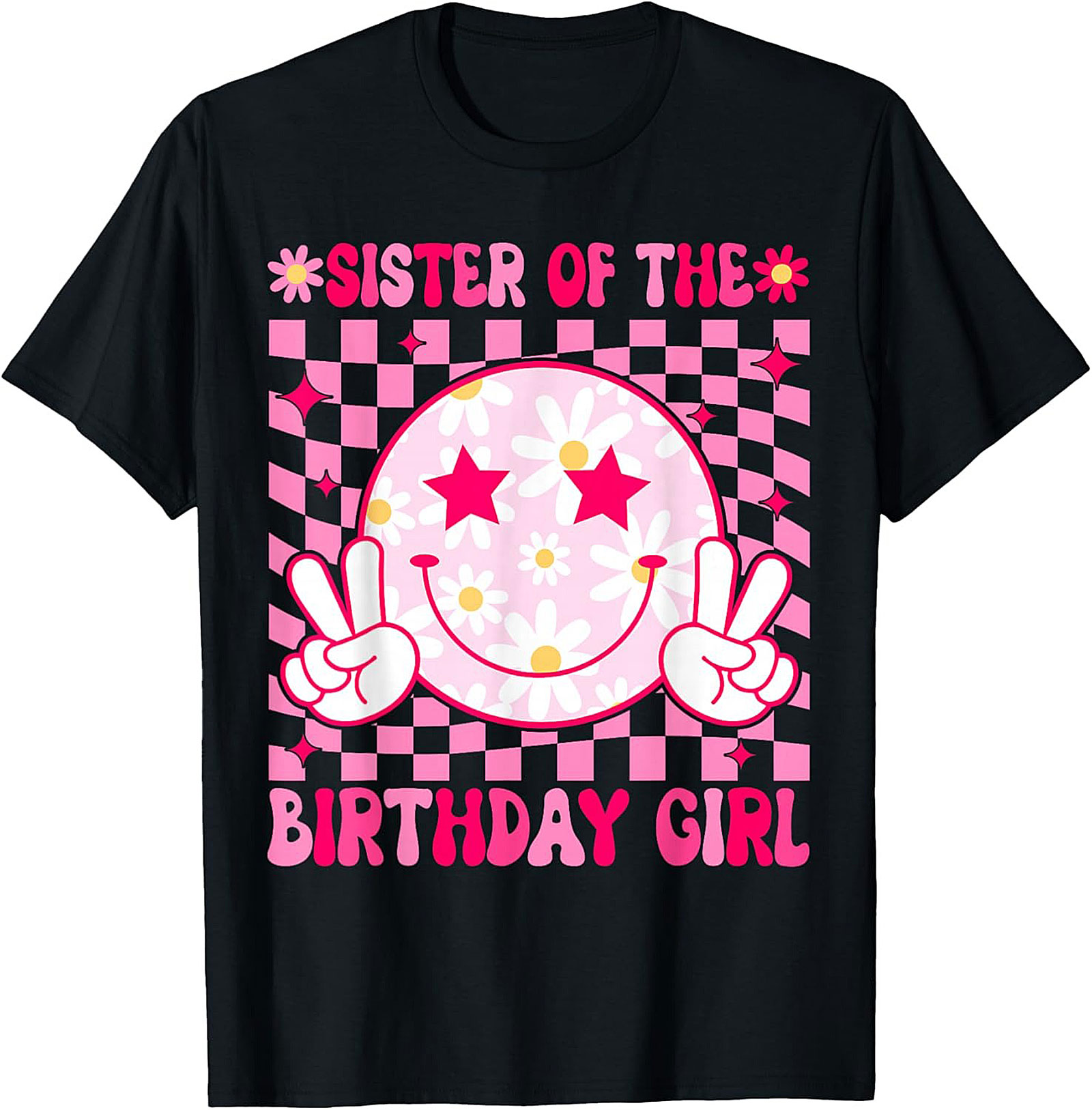 Groovy Sister of the Birthday Girl T-shirt | Retro Party Tee