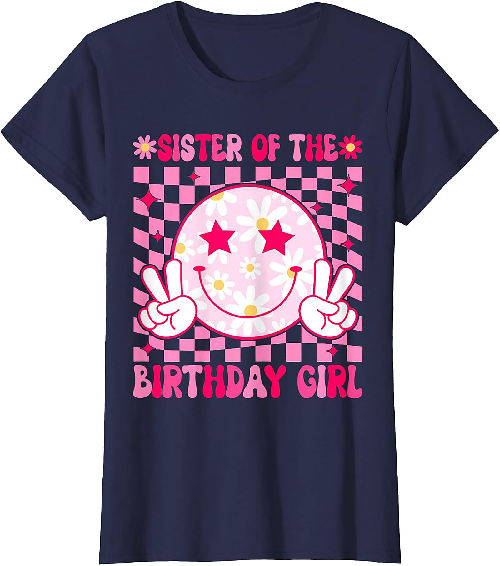 Groovy Sister of the Birthday Girl T-shirt | Retro Party Tee