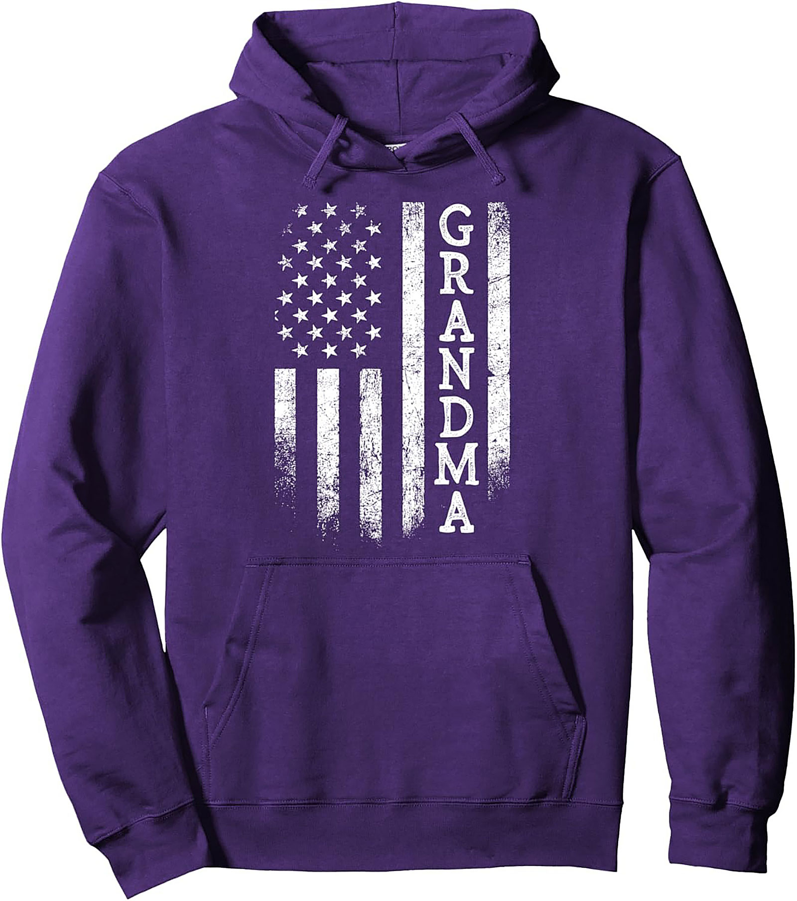 Distressed Flag Grandma Pullover Hoodie Patriotic Gift