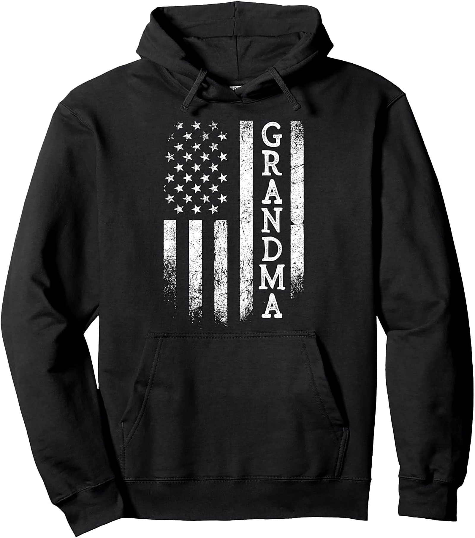 Distressed Flag Grandma Pullover Hoodie Patriotic Gift