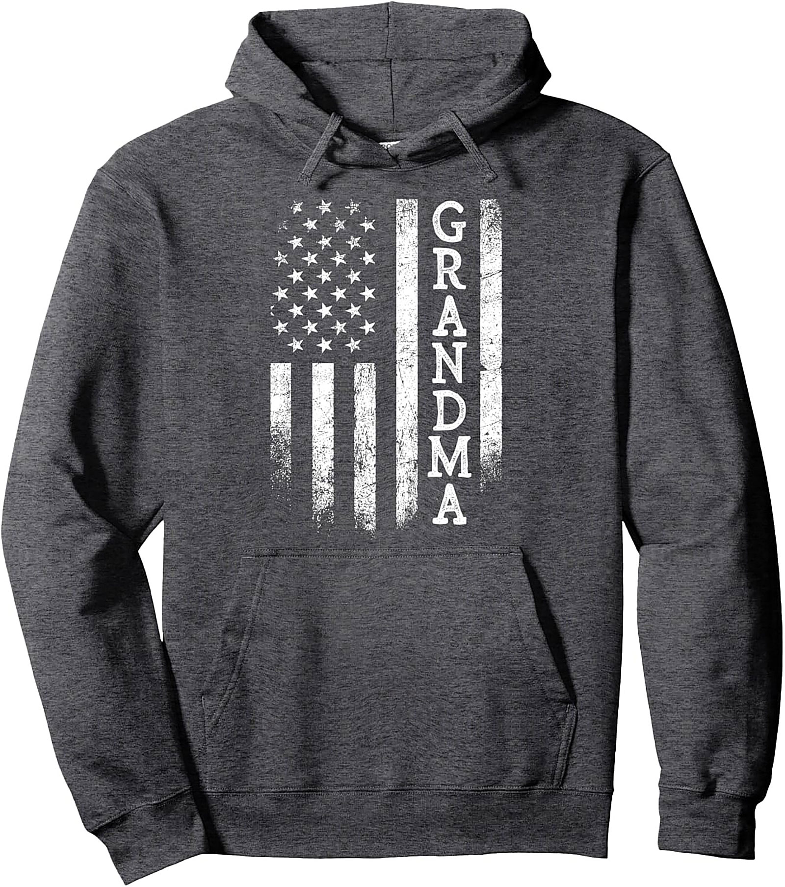 Distressed Flag Grandma Pullover Hoodie Patriotic Gift