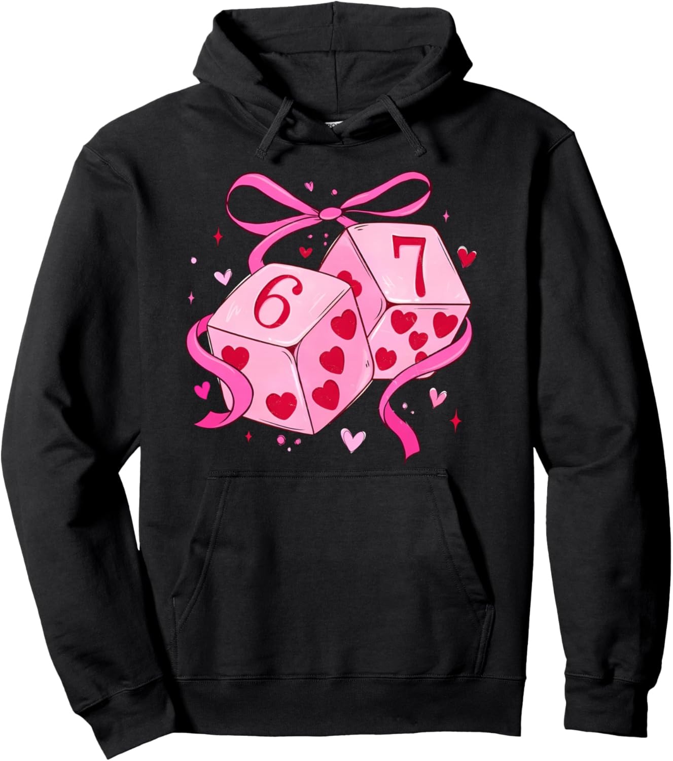 Valentine's Dice Pullover Hoodie Cozy Graphic Gift