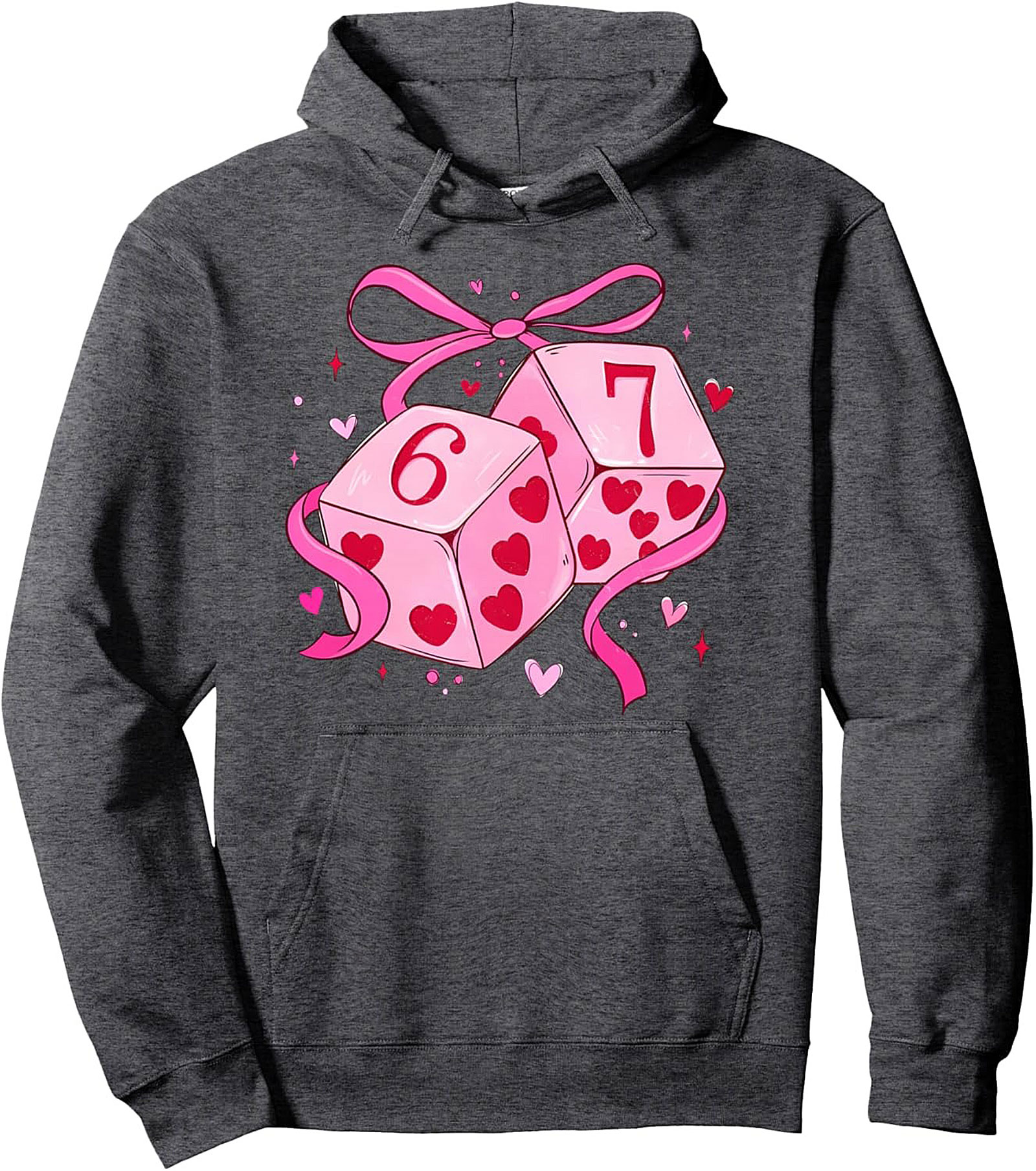 Valentine's Dice Pullover Hoodie Cozy Graphic Gift