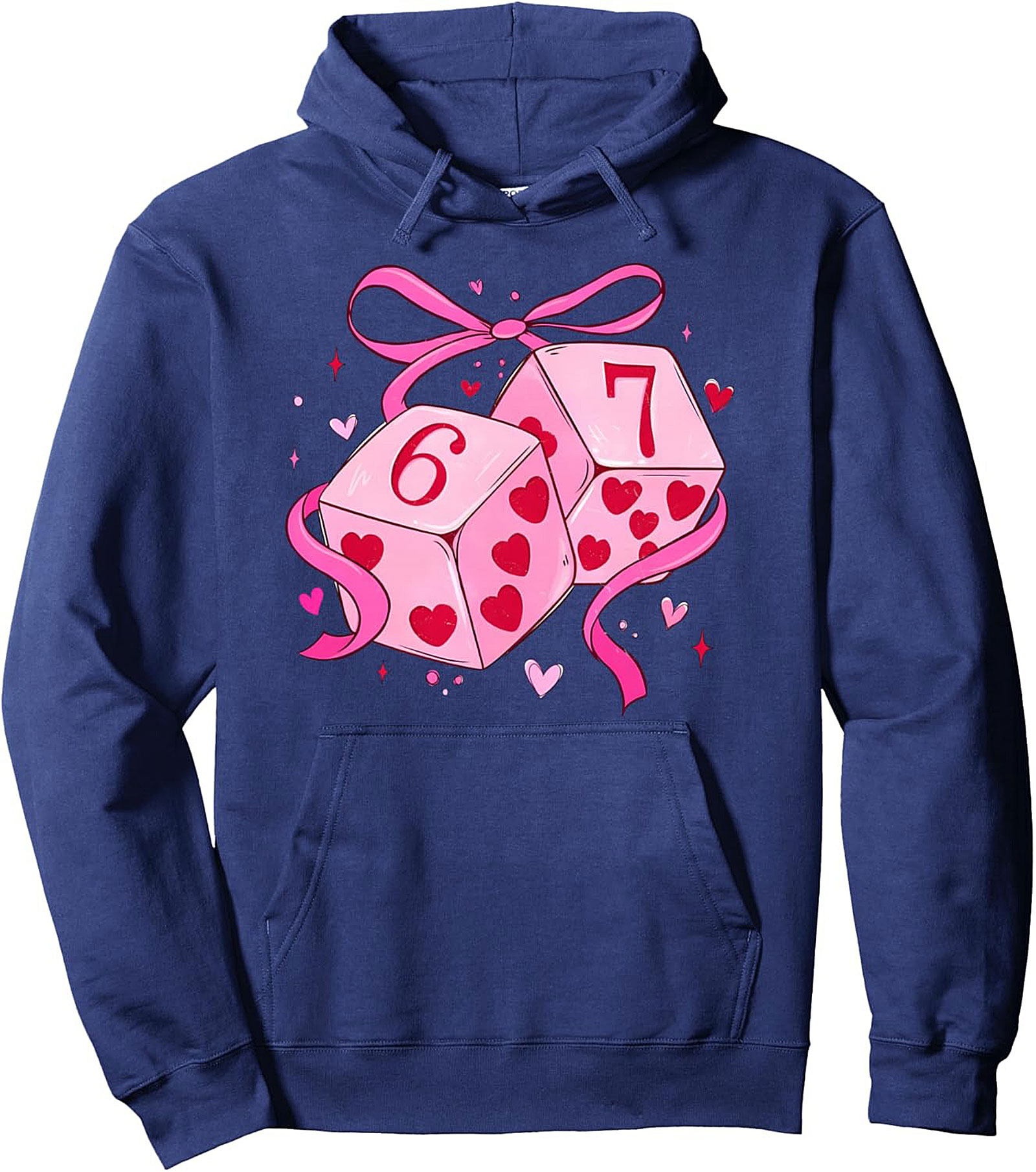 Valentine's Dice Pullover Hoodie Cozy Graphic Gift