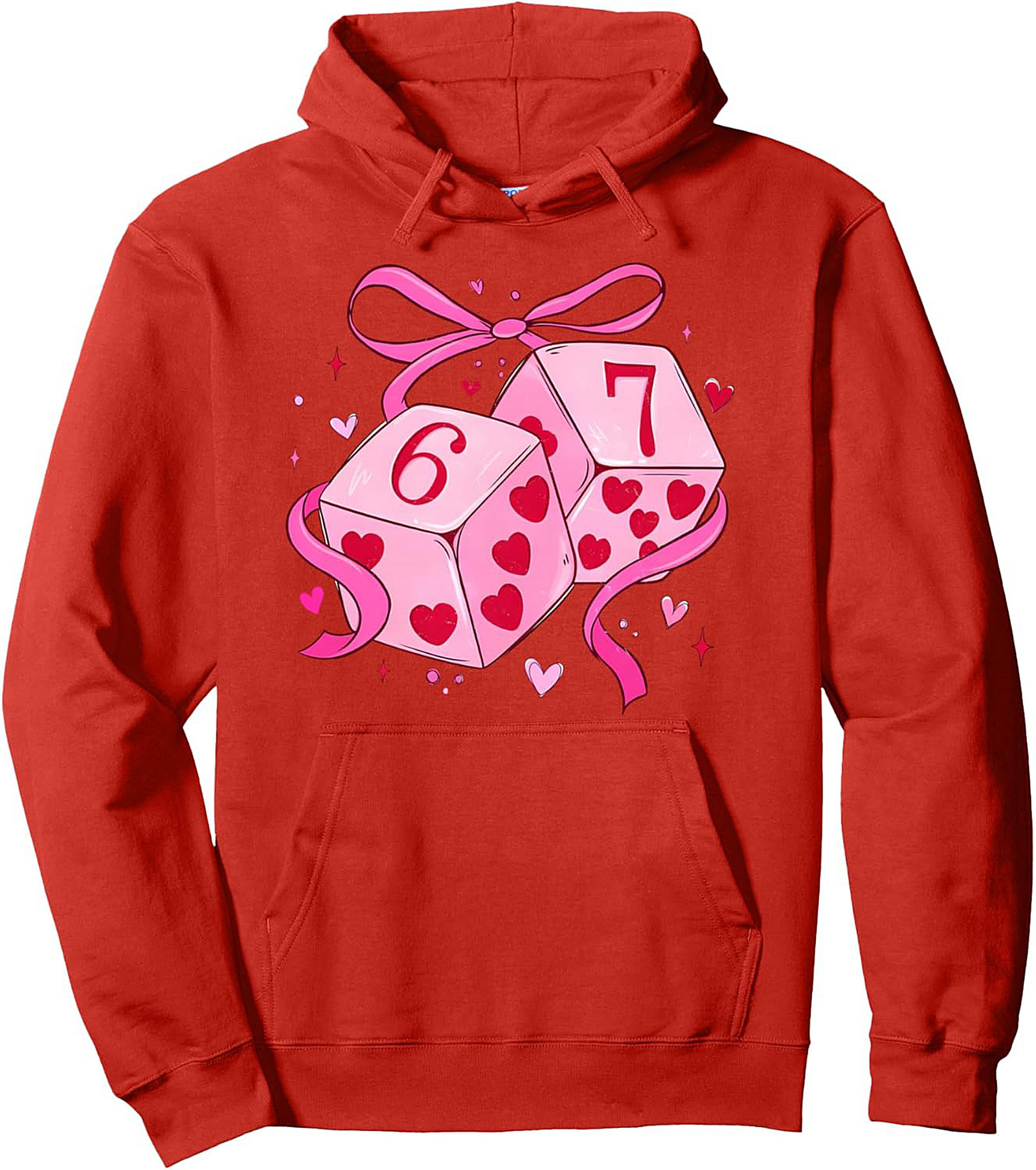 Valentine's Dice Pullover Hoodie Cozy Graphic Gift