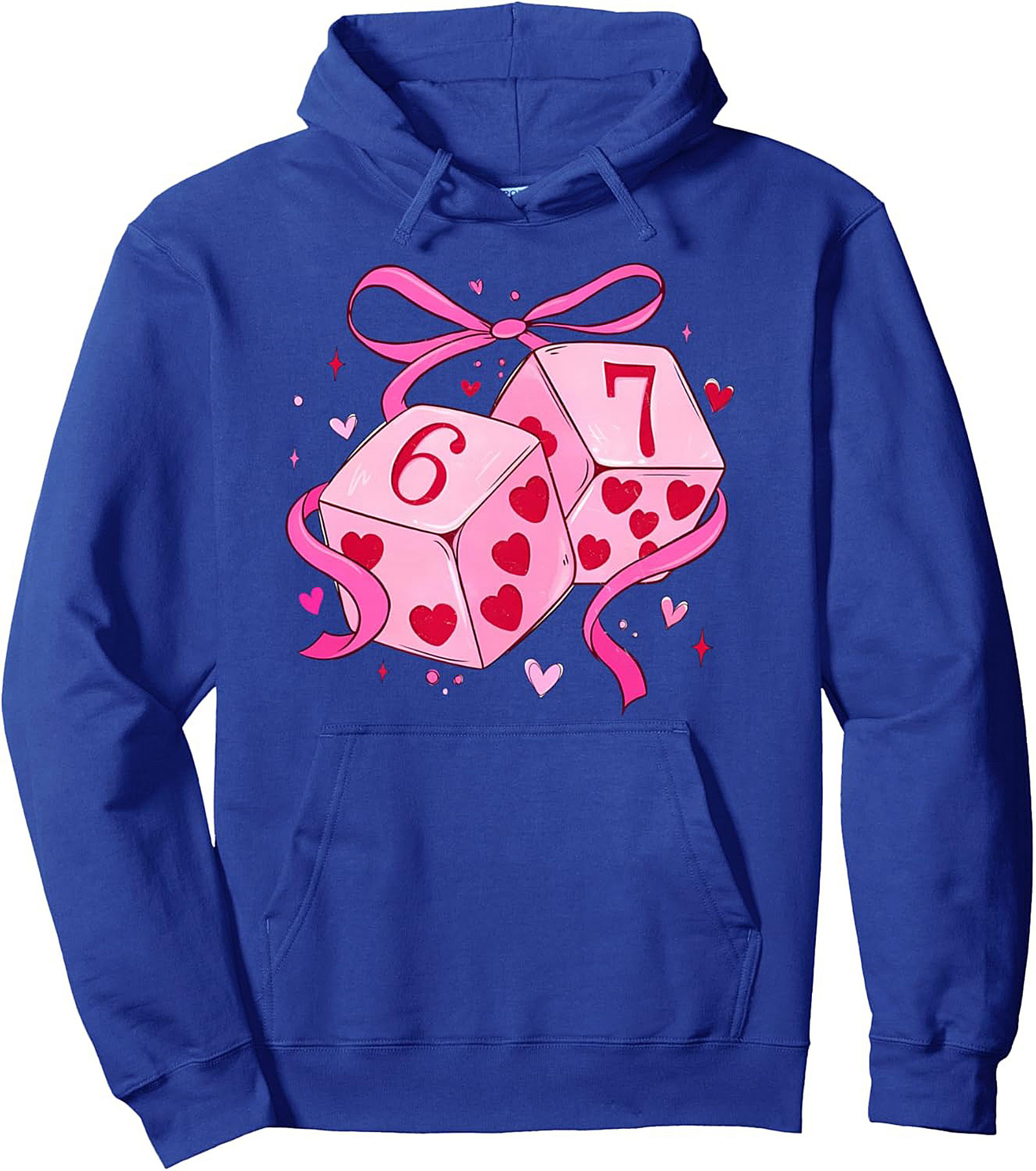 Valentine's Dice Pullover Hoodie Cozy Graphic Gift