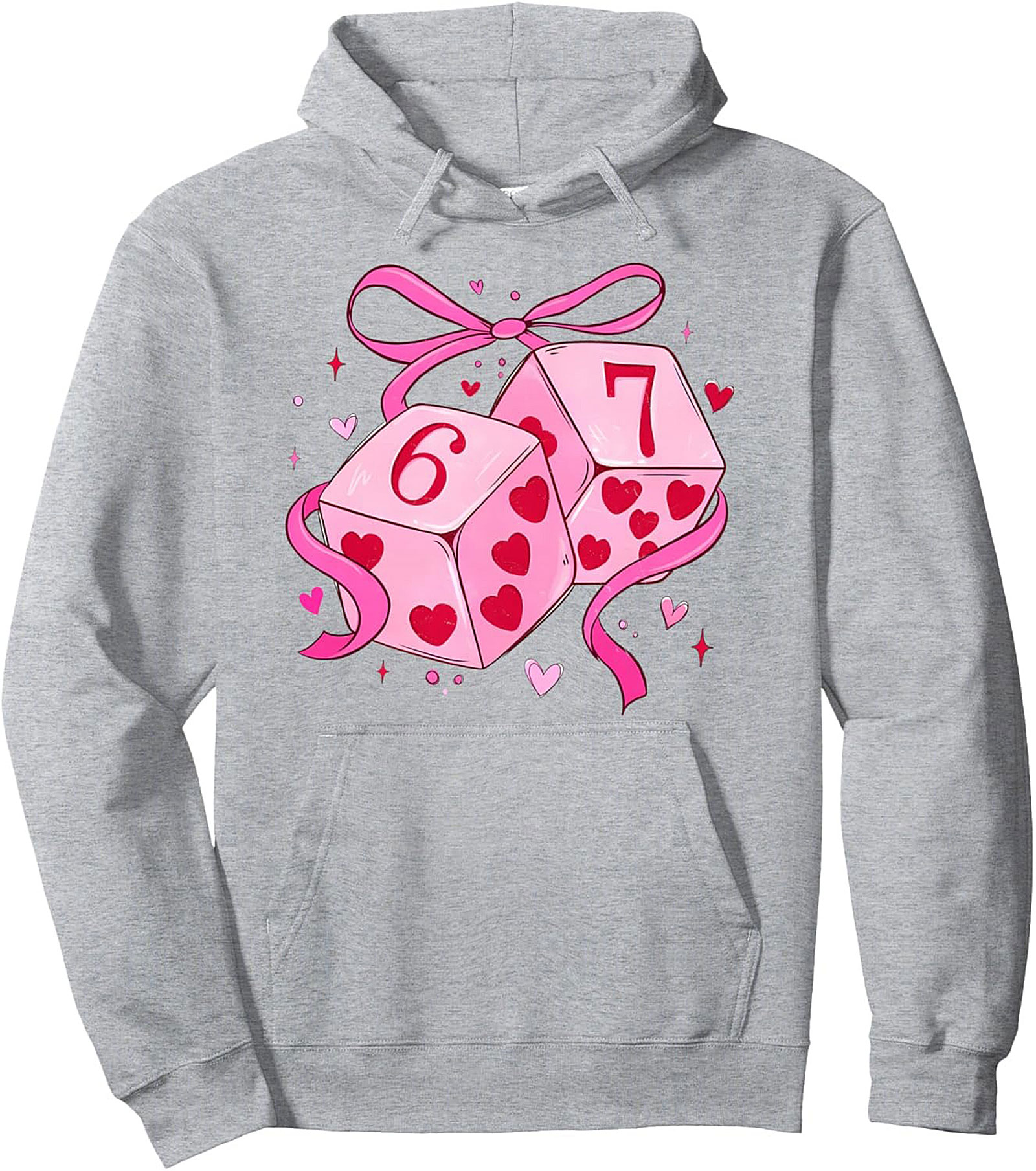 Valentine's Dice Pullover Hoodie Cozy Graphic Gift