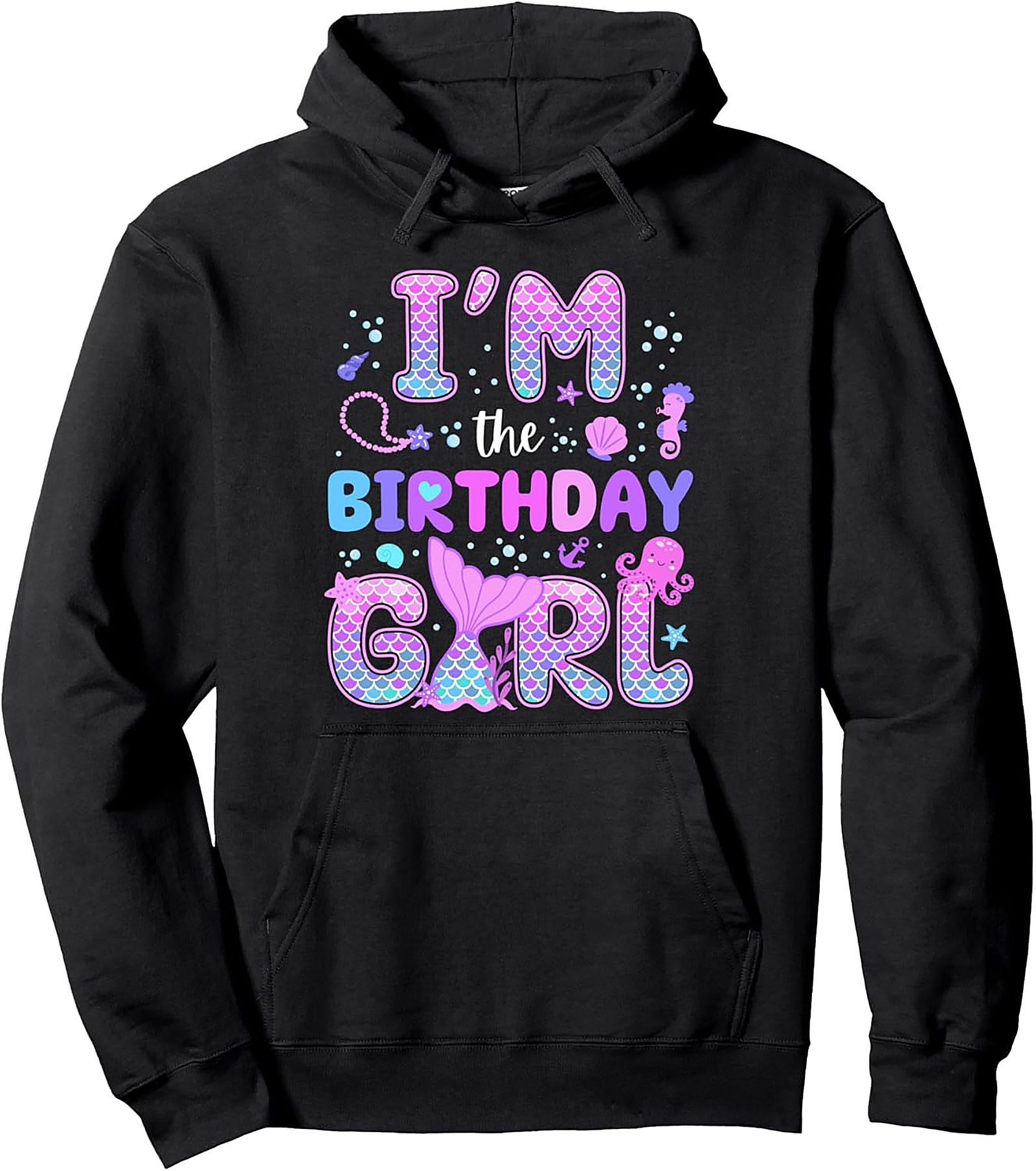 Mermaid Birthday Girl Pullover Hoodie | Cozy Gift Idea