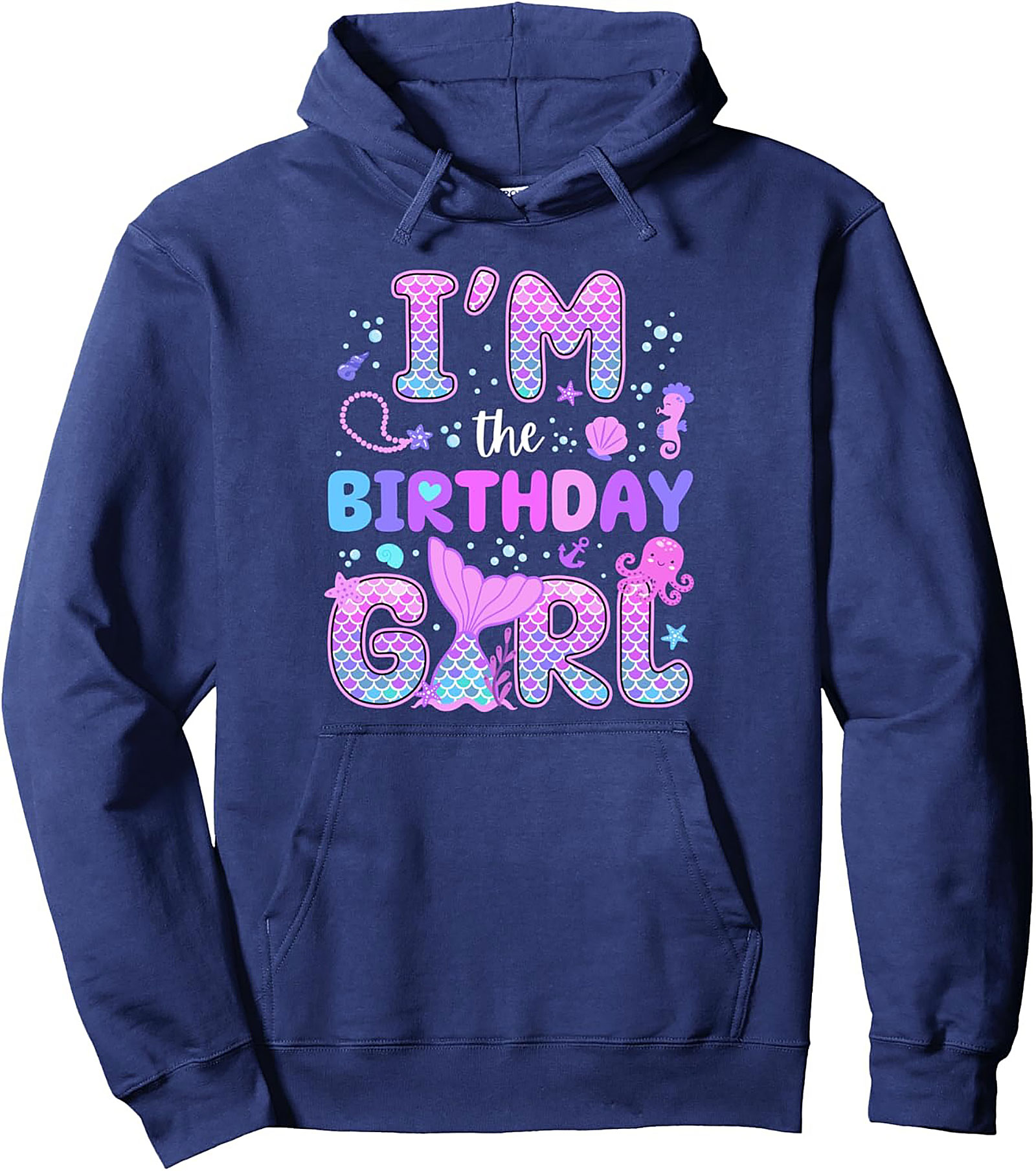 Mermaid Birthday Girl Pullover Hoodie | Cozy Gift Idea