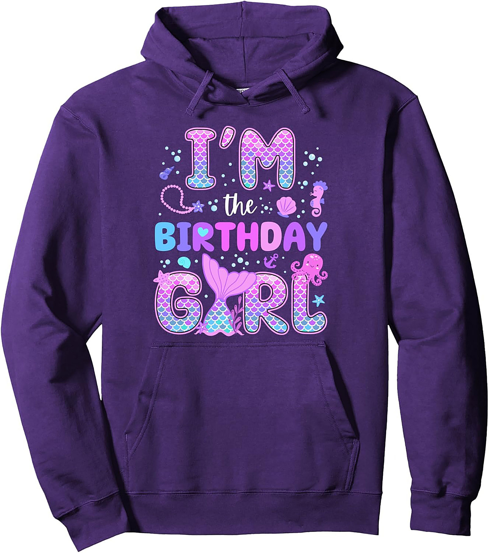 Mermaid Birthday Girl Pullover Hoodie | Cozy Gift Idea