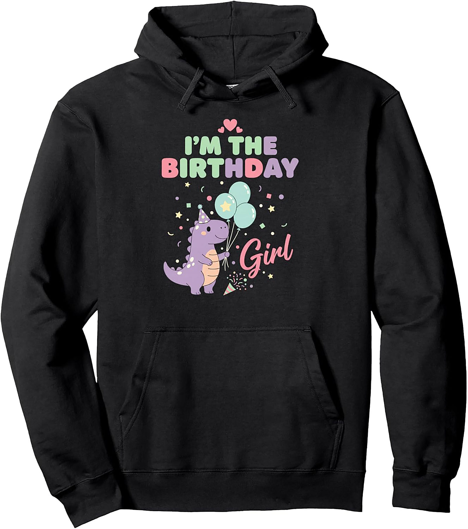 Cute Birthday Dinosaur Pullover Hoodie – Pastel Dino Gift
