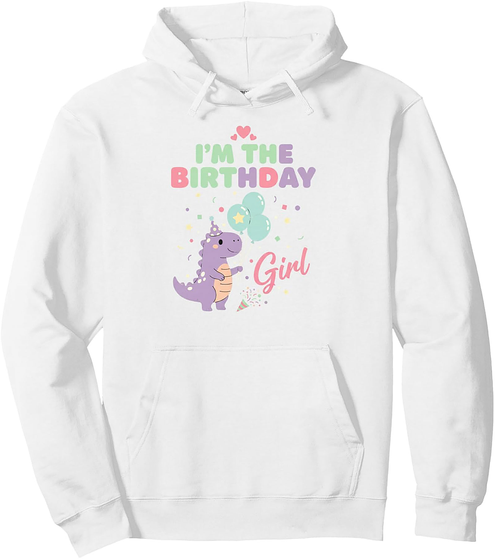 Cute Birthday Dinosaur Pullover Hoodie – Pastel Dino Gift