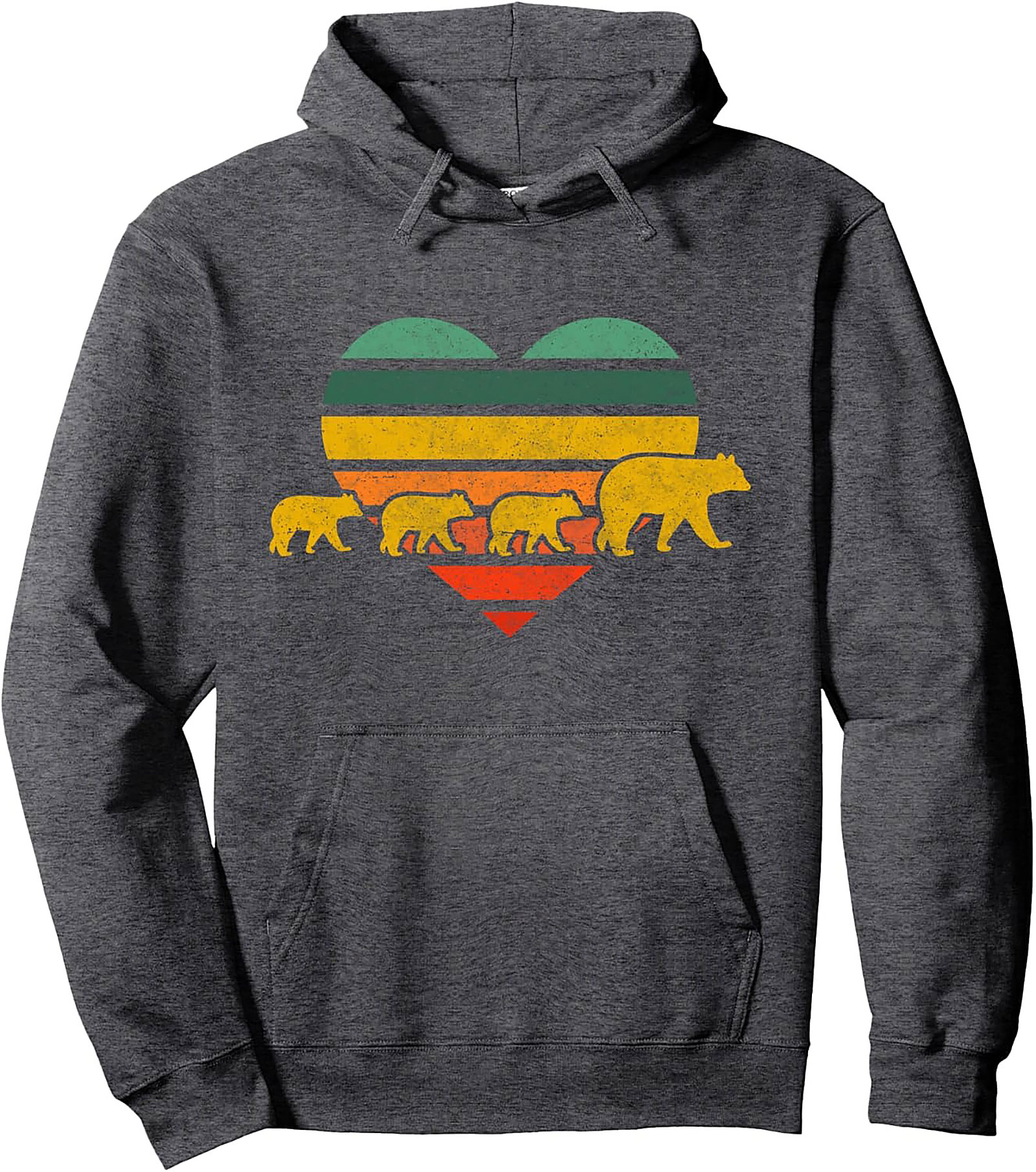 Bear Family Vintage Pullover Hoodie Retro Graphic Gift