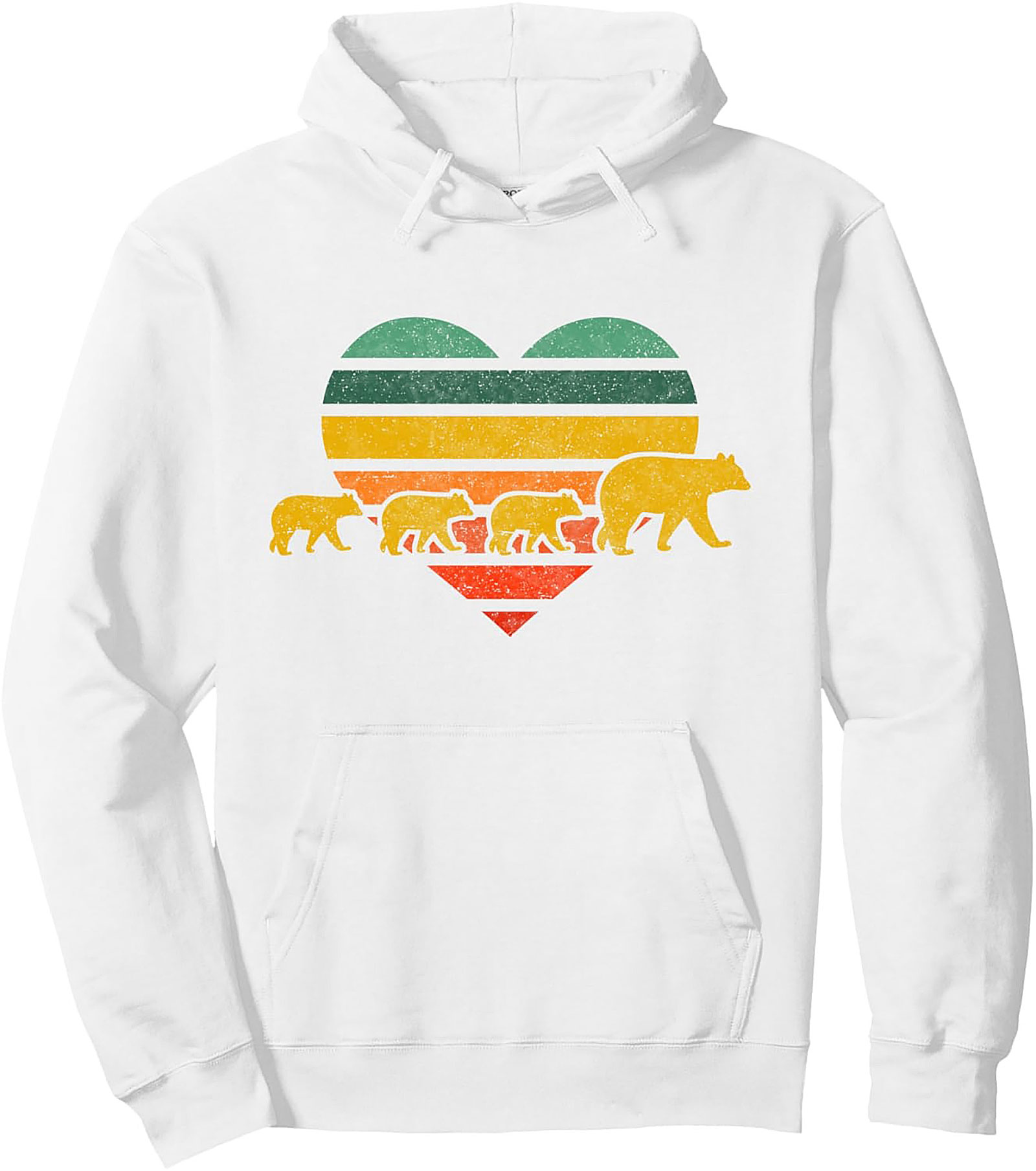 Bear Family Vintage Pullover Hoodie Retro Graphic Gift