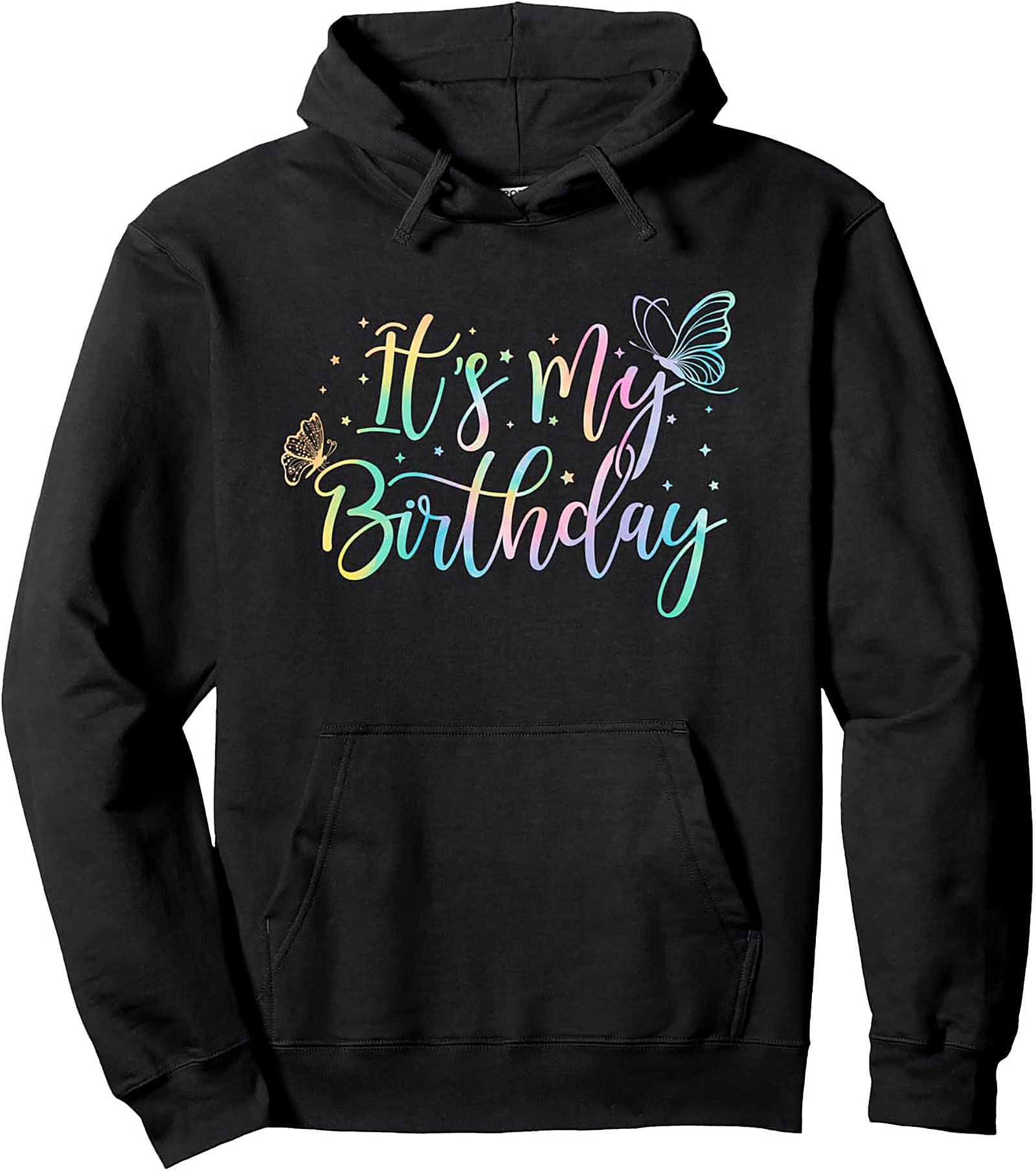 Birthday Butterfly Graphic Hoodie | Pastel Pullover Gift