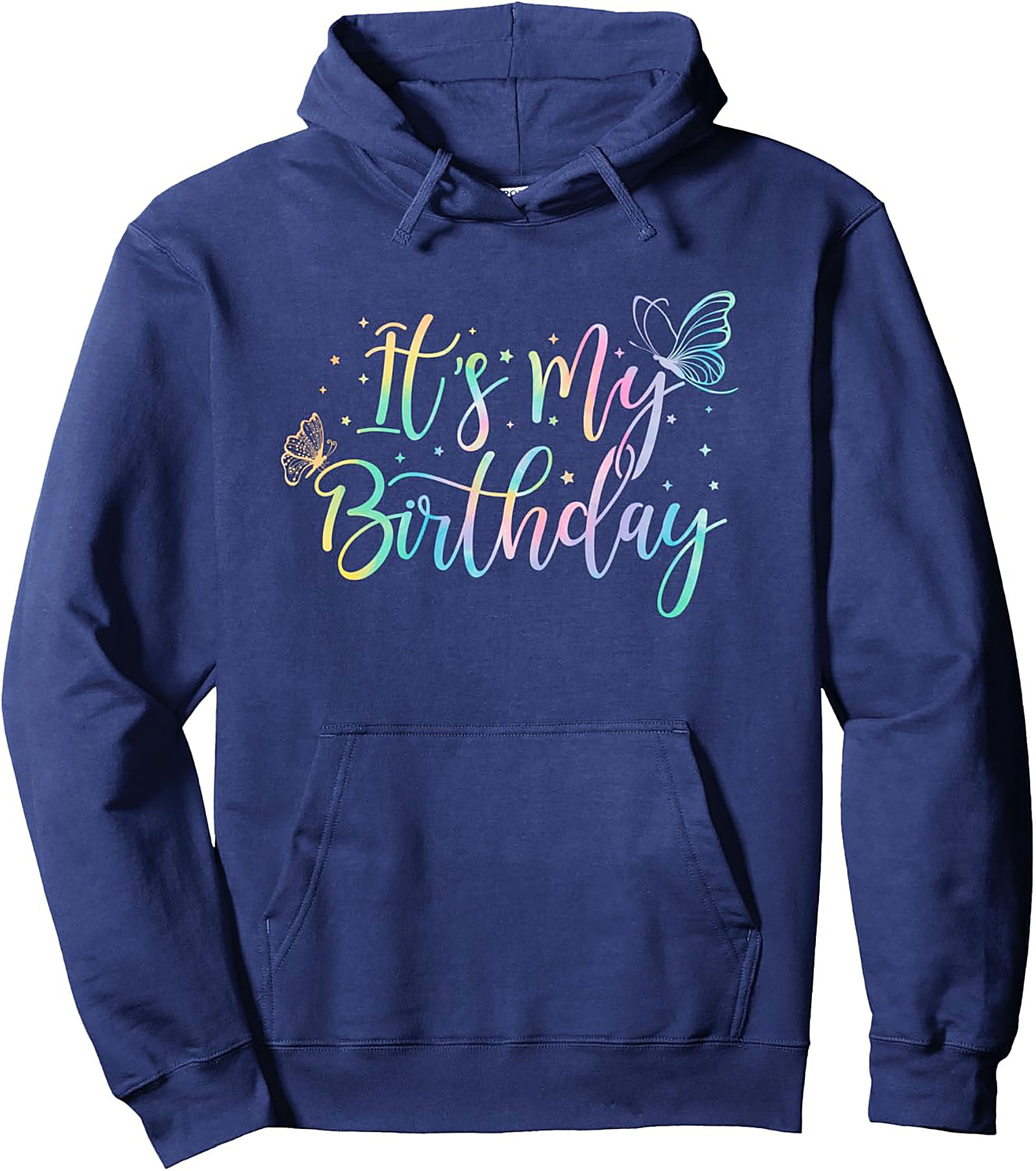 Birthday Butterfly Graphic Hoodie | Pastel Pullover Gift
