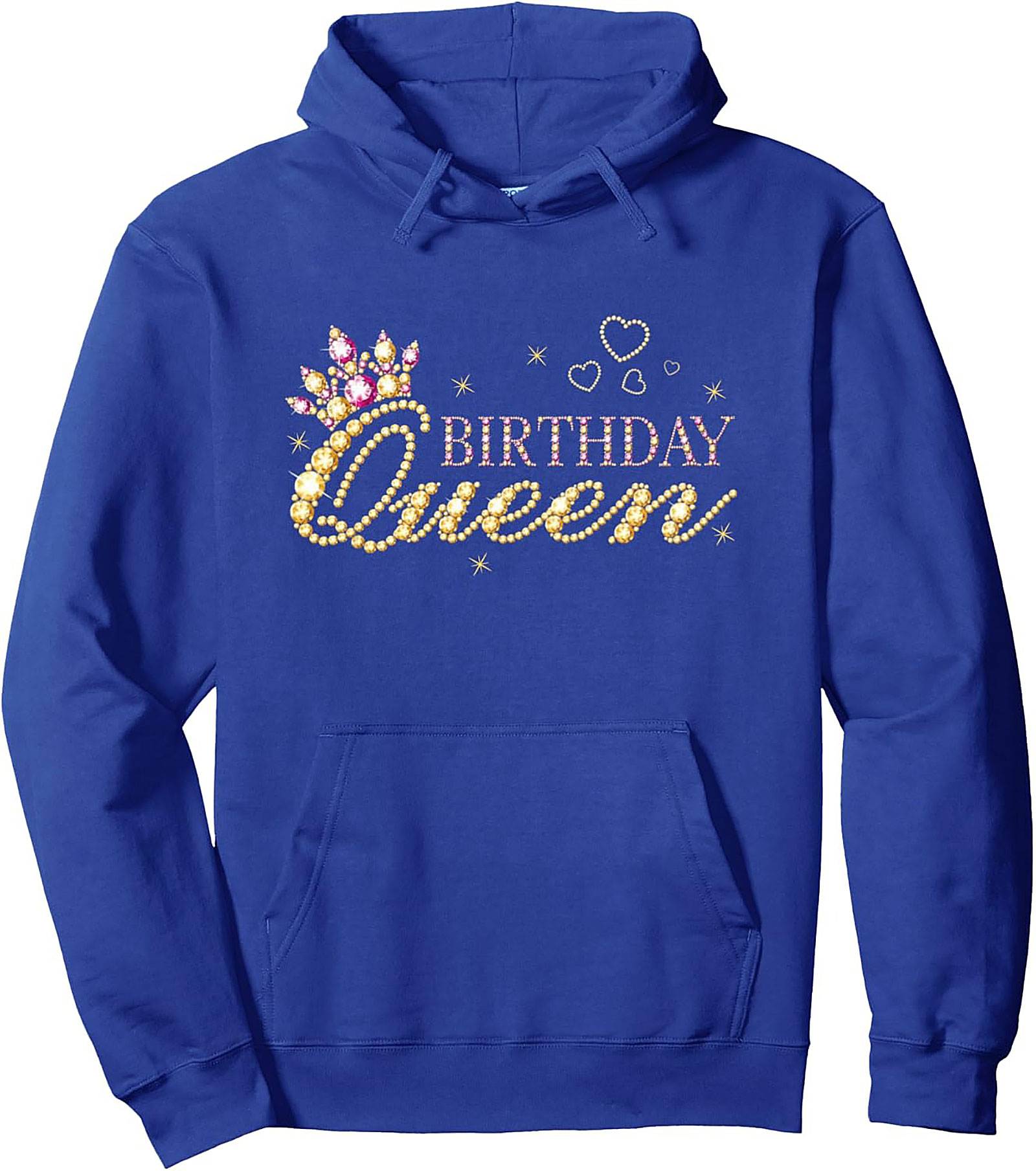 Birthday Queen Pullover Hoodie | Jeweled Graphic Gift