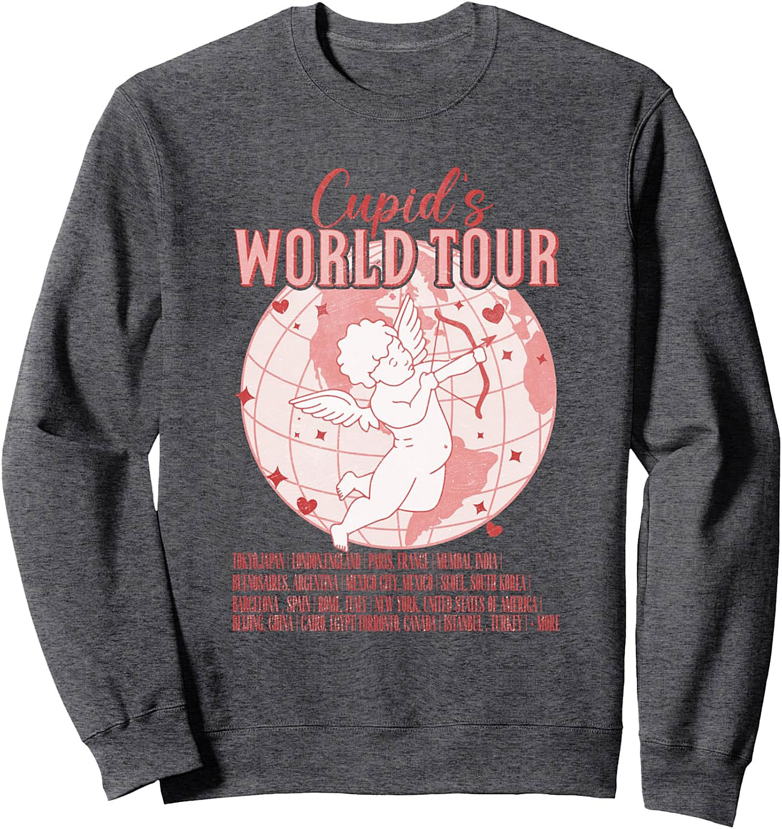 Cupid's World Tour Sweatshirt Funny Valentine's Crewneck